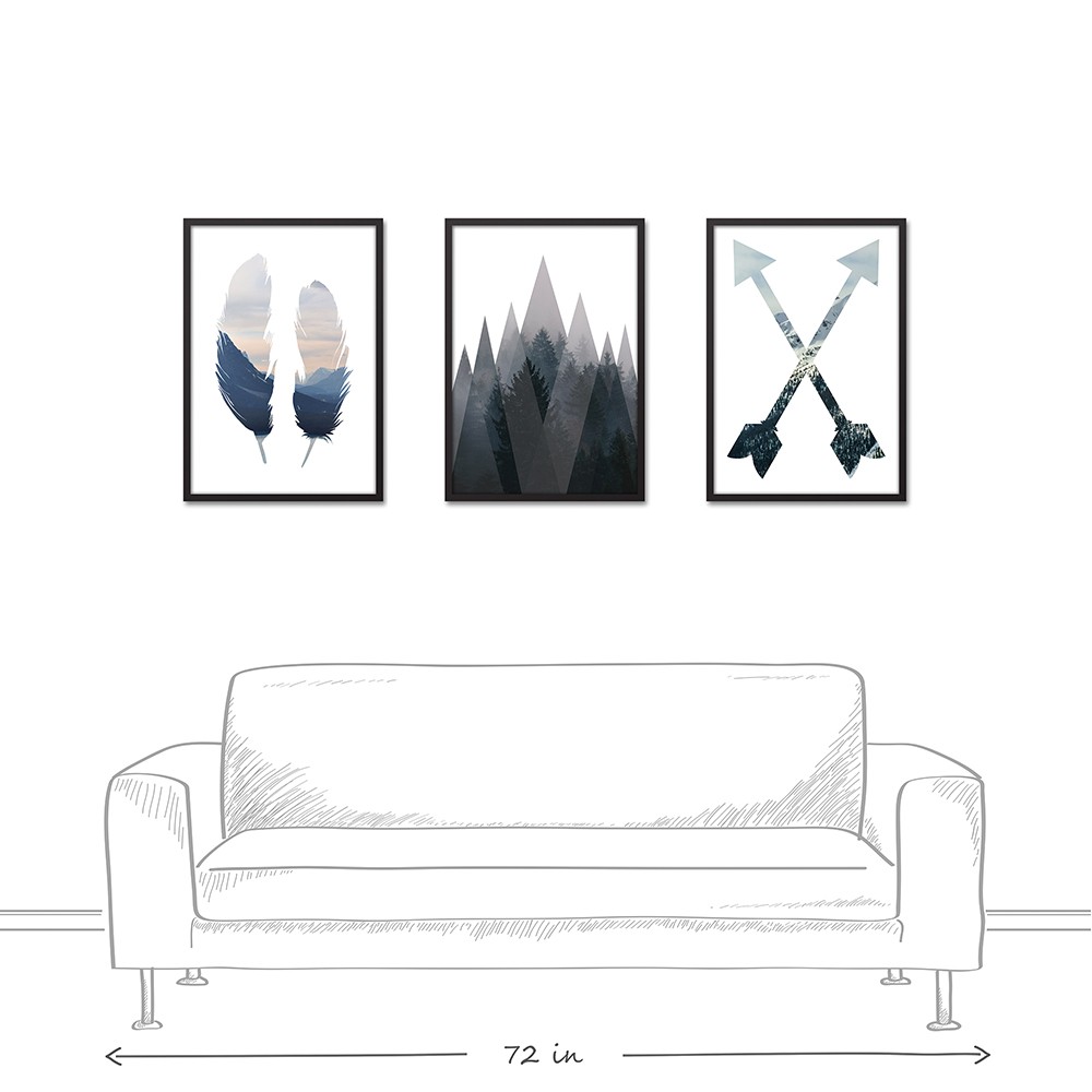 Nature Cutout 20x30 Black Framed Canvas Set