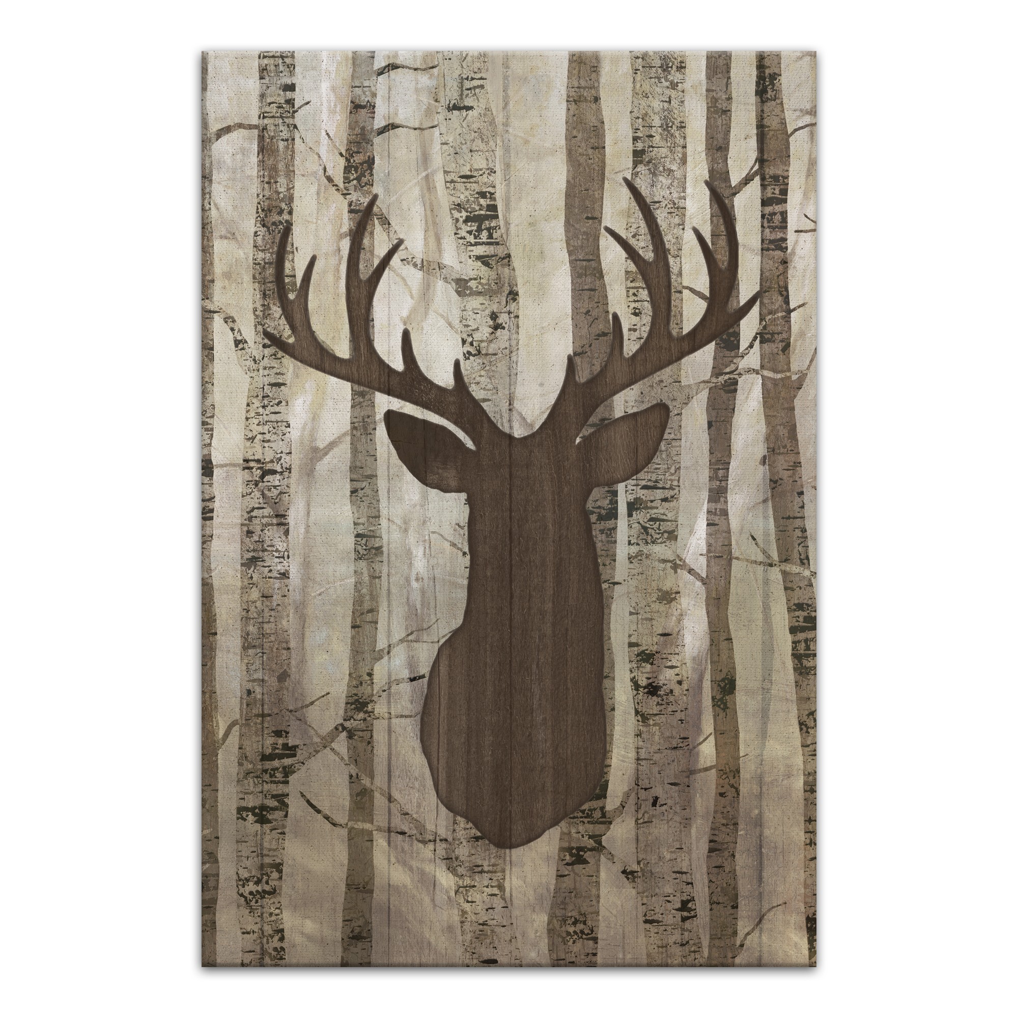 Deer Head in Trees 24x36 Canvas