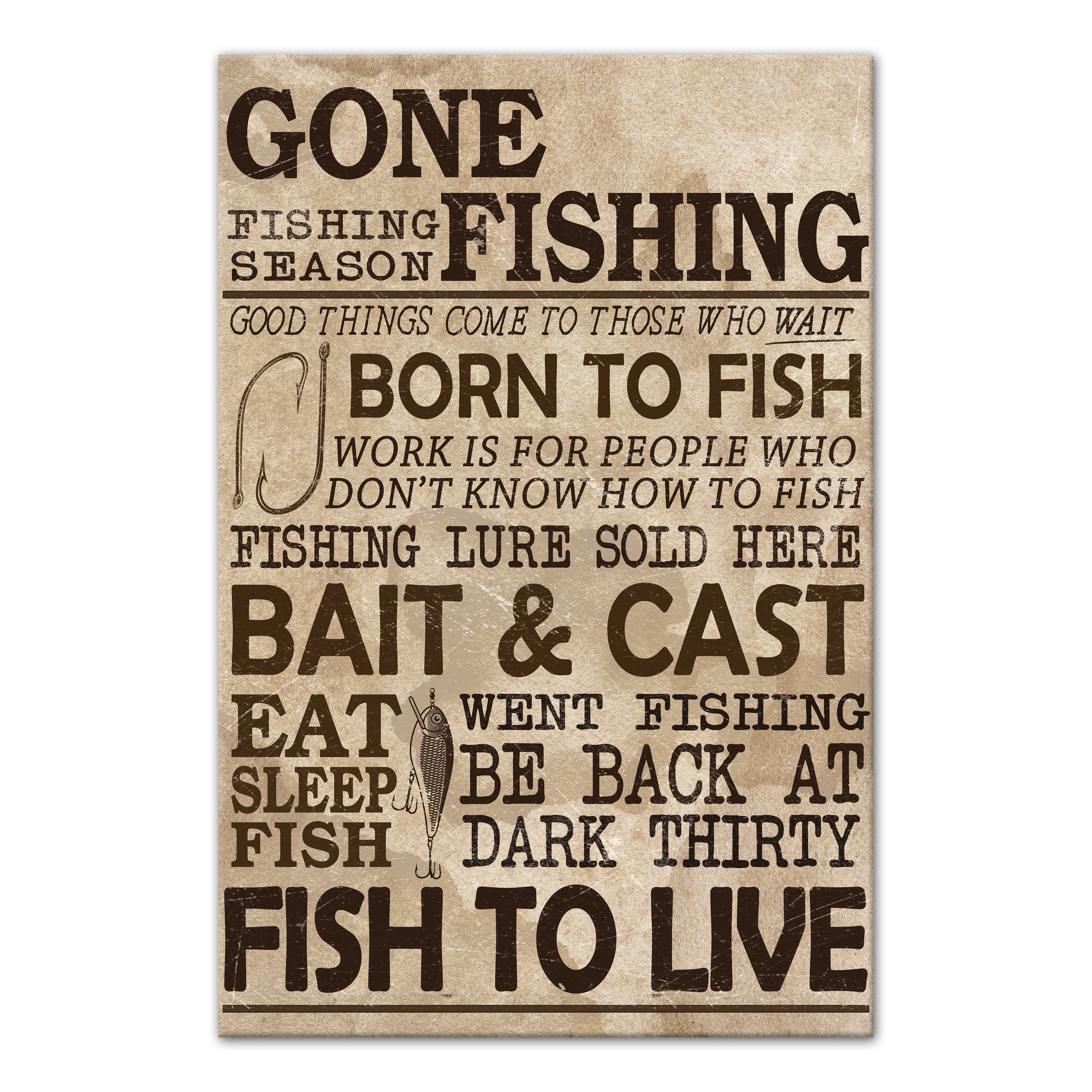 Fishing Rules 20x30 Canvas