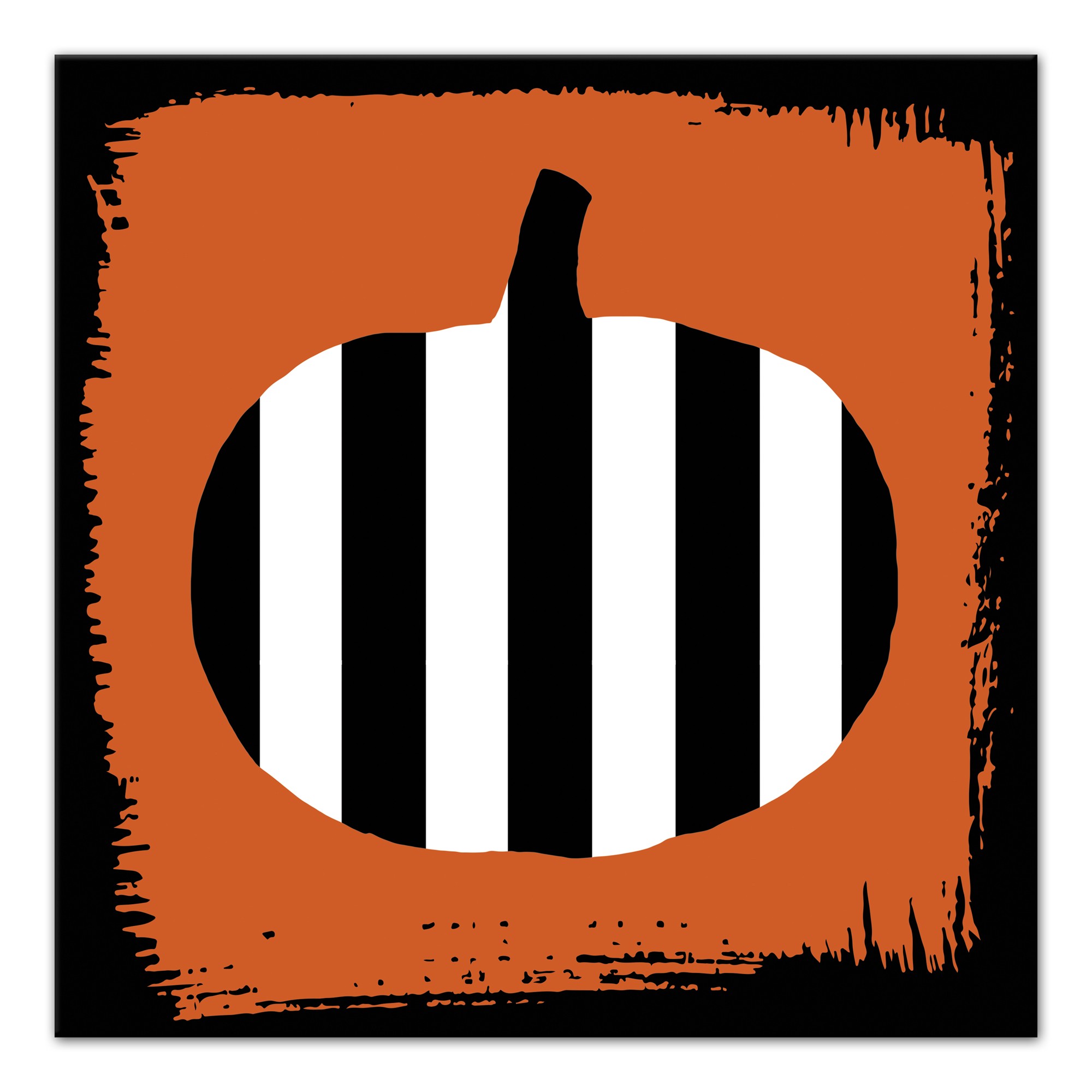 Stripe Pumpkin 16x16 Canvas Wall Art