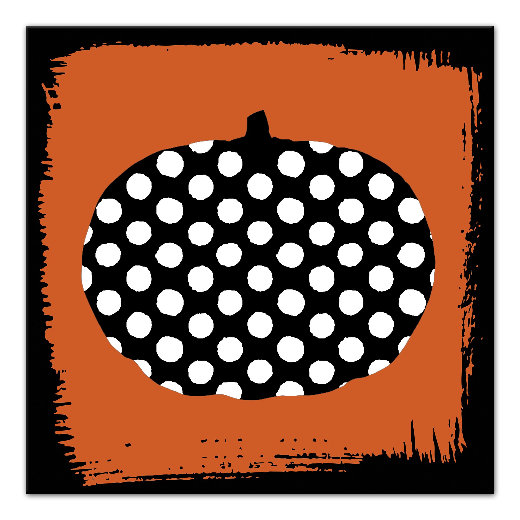 Polka Dot Pumpkin 16x16 Canvas Wall Art