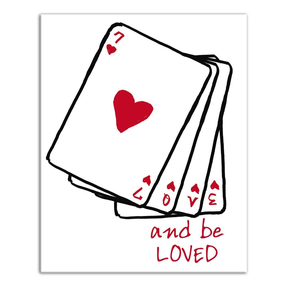 Love and be Loved Cards 8x10 Canvas Wall Art