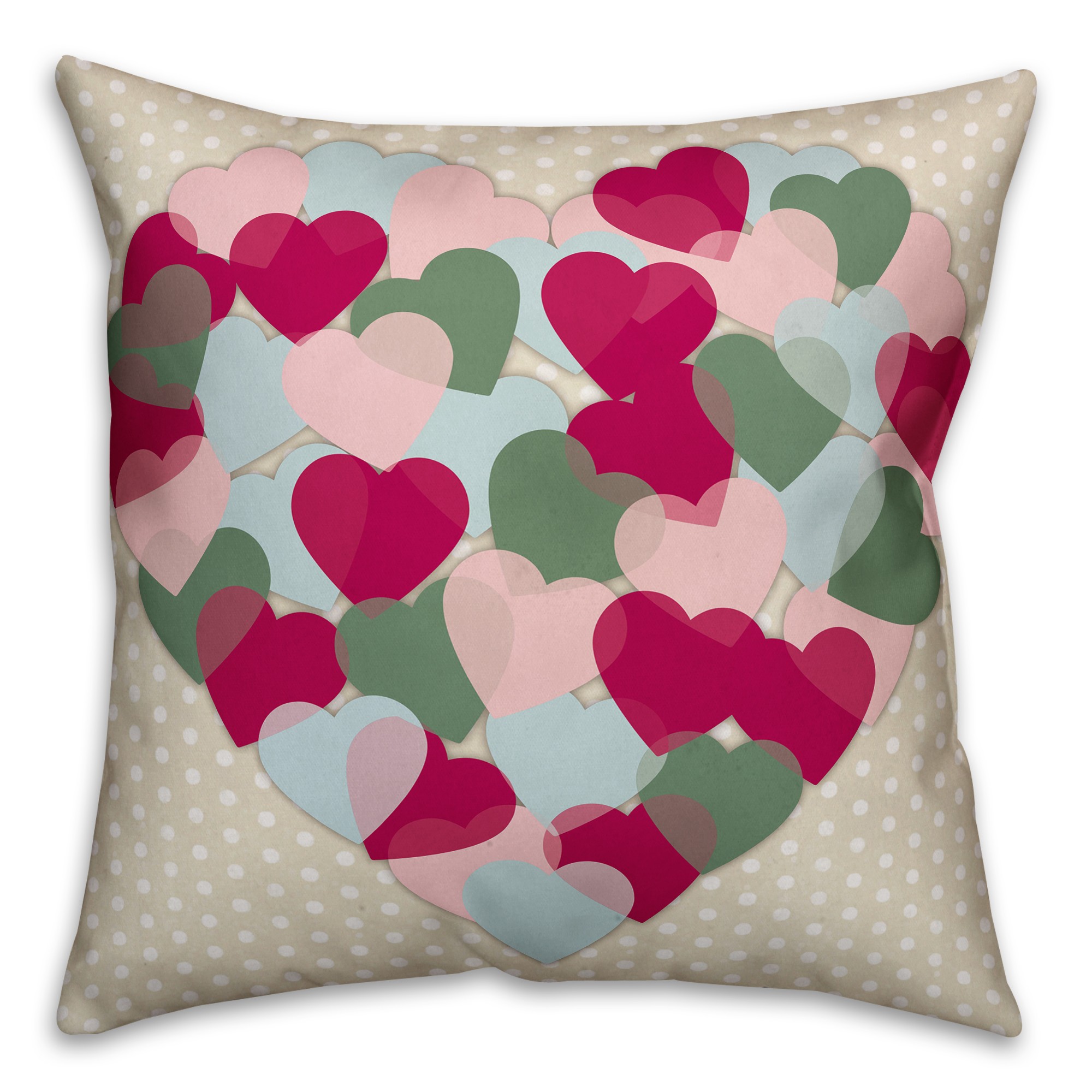 Overlapping Hearts Throw Pillow