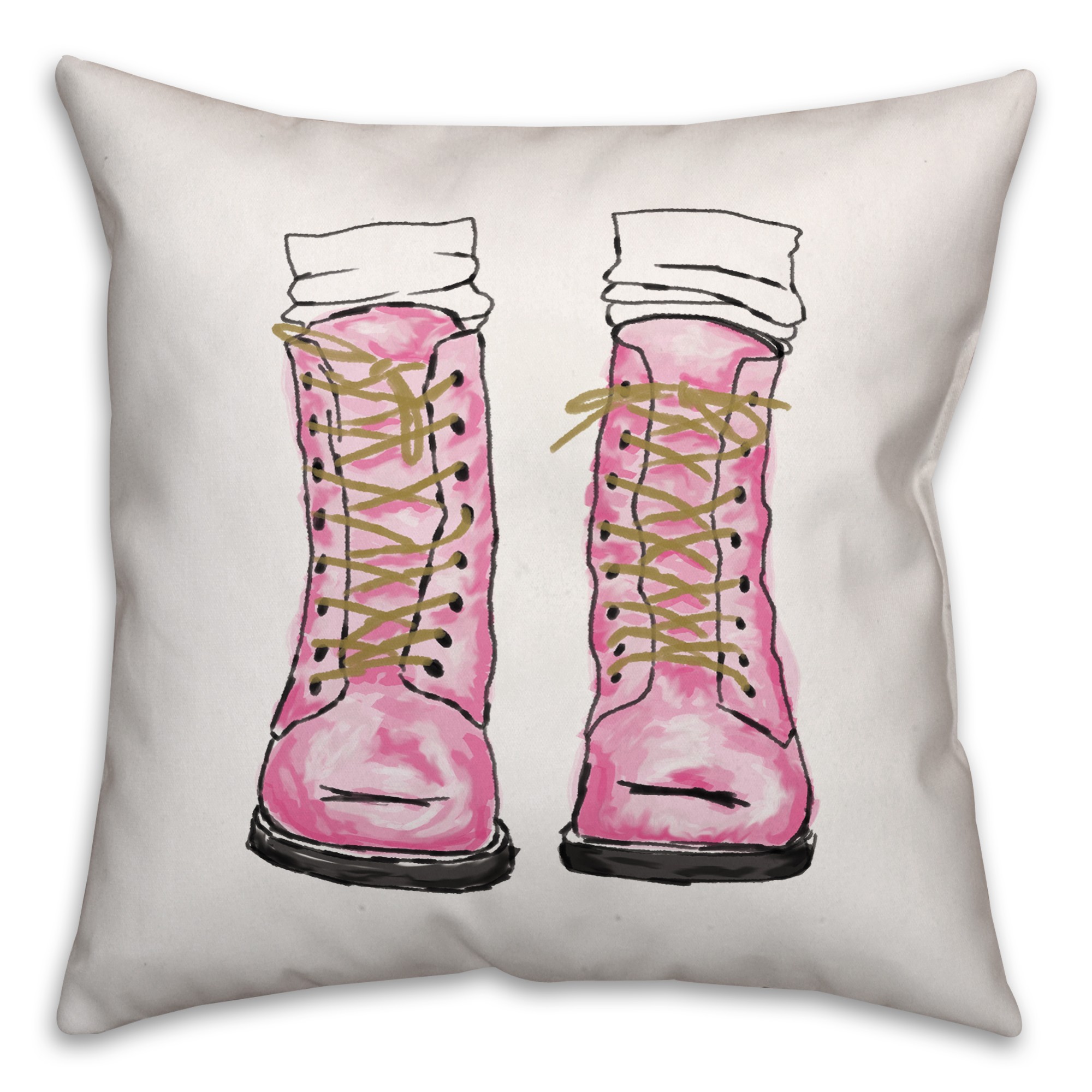Explorin Boots 18x18 Throw Pillow