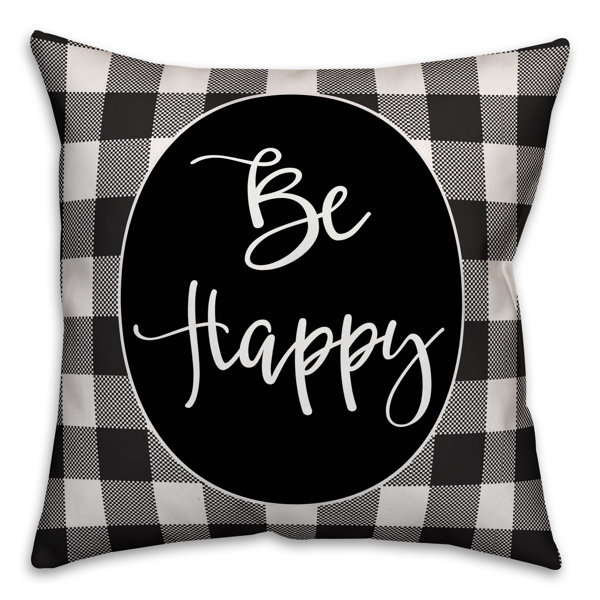 Be Happy 18x18 Throw Pillow