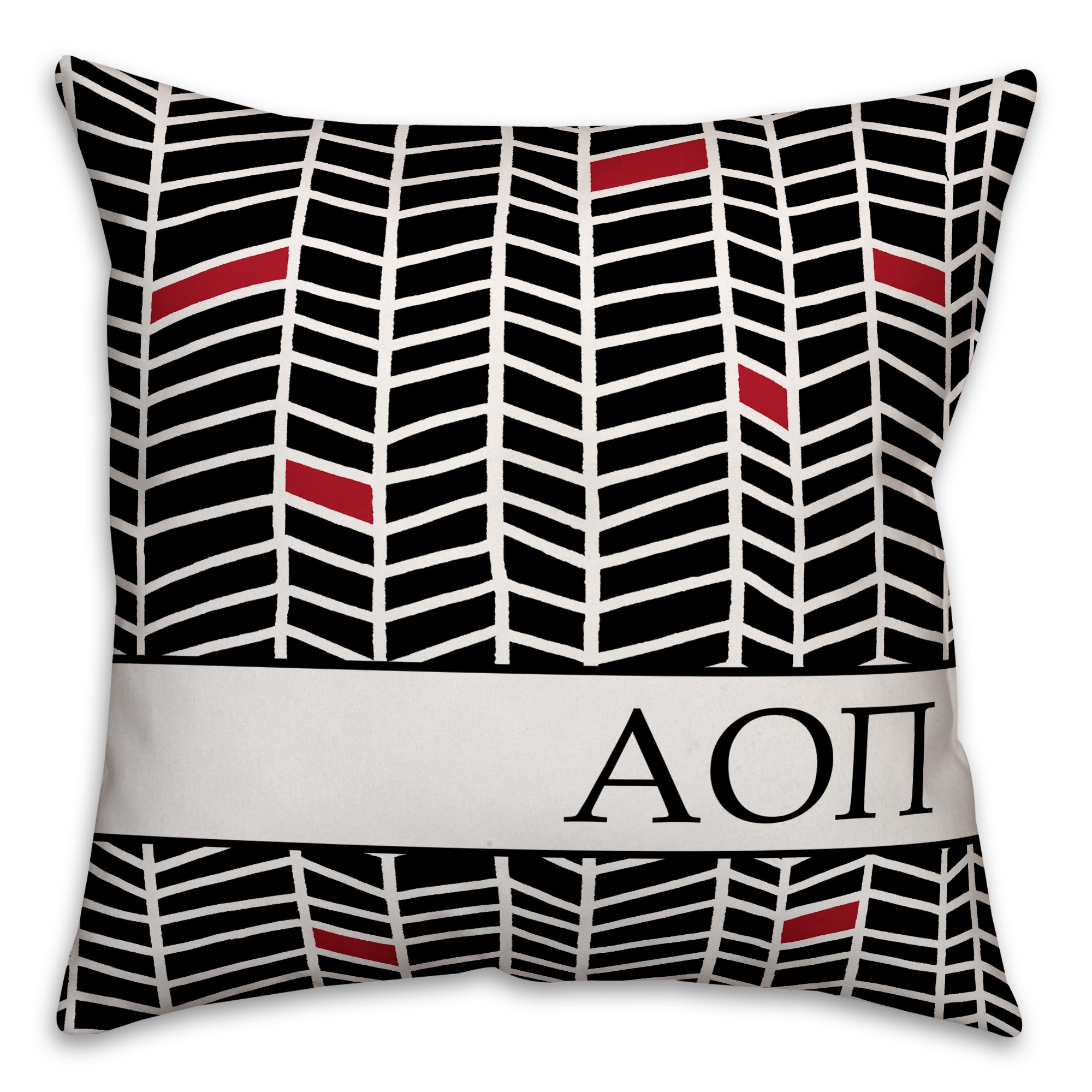 Alpha Omicron Pi Chevron Pattern 18x18 Pillow