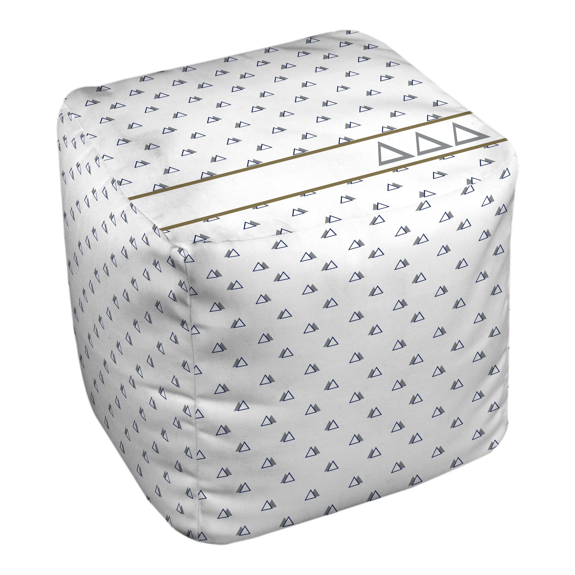 Delta Delta Delta Triangle Pattern 18x18x18 Ottoman