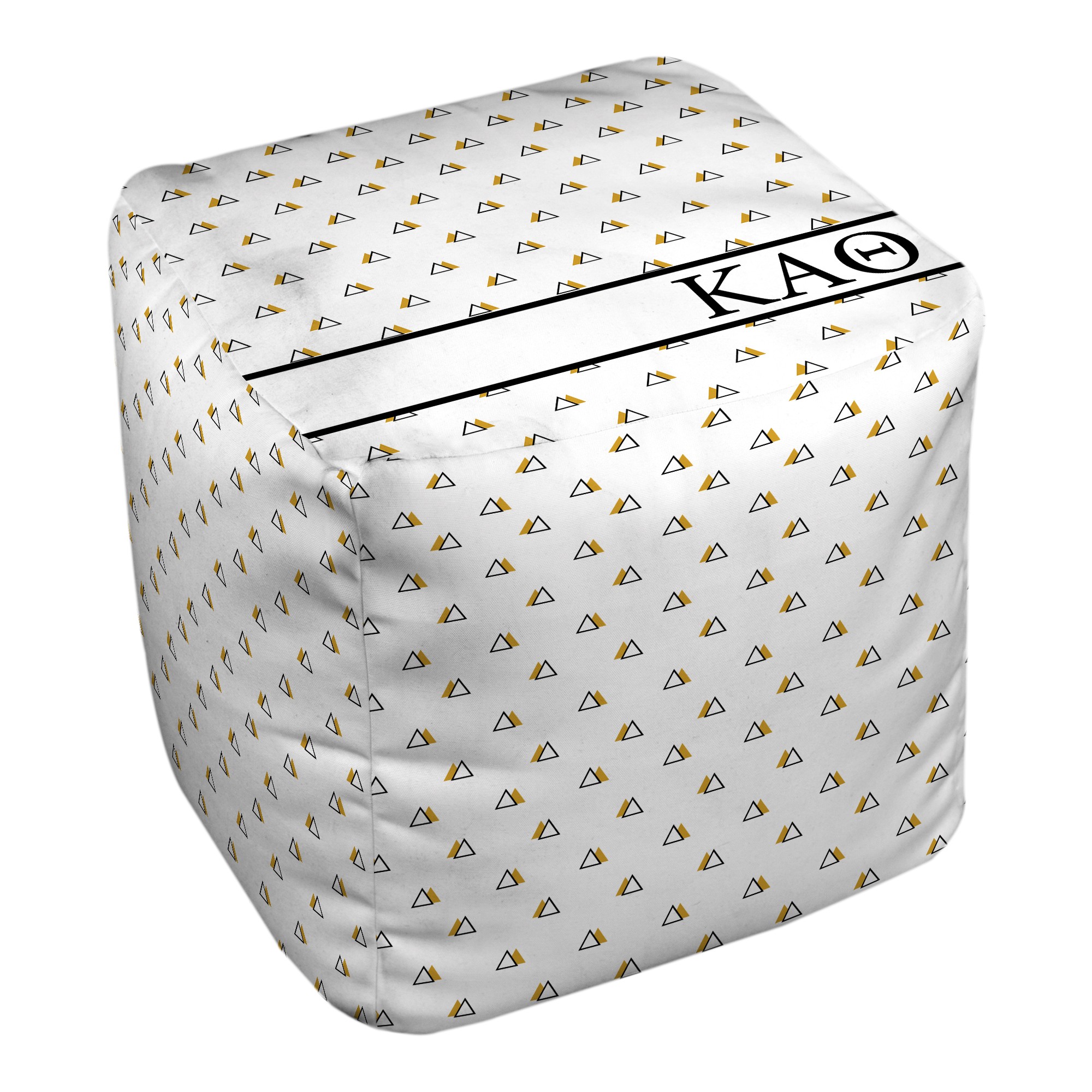 Kappa Alpha Theta Triangle Pattern 18x18x18 Ottoman