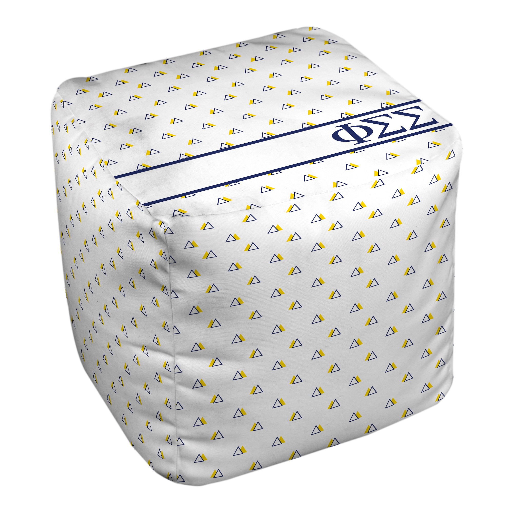 Phi Sigma Sigma Triangle Pattern 18x18x18 Ottoman