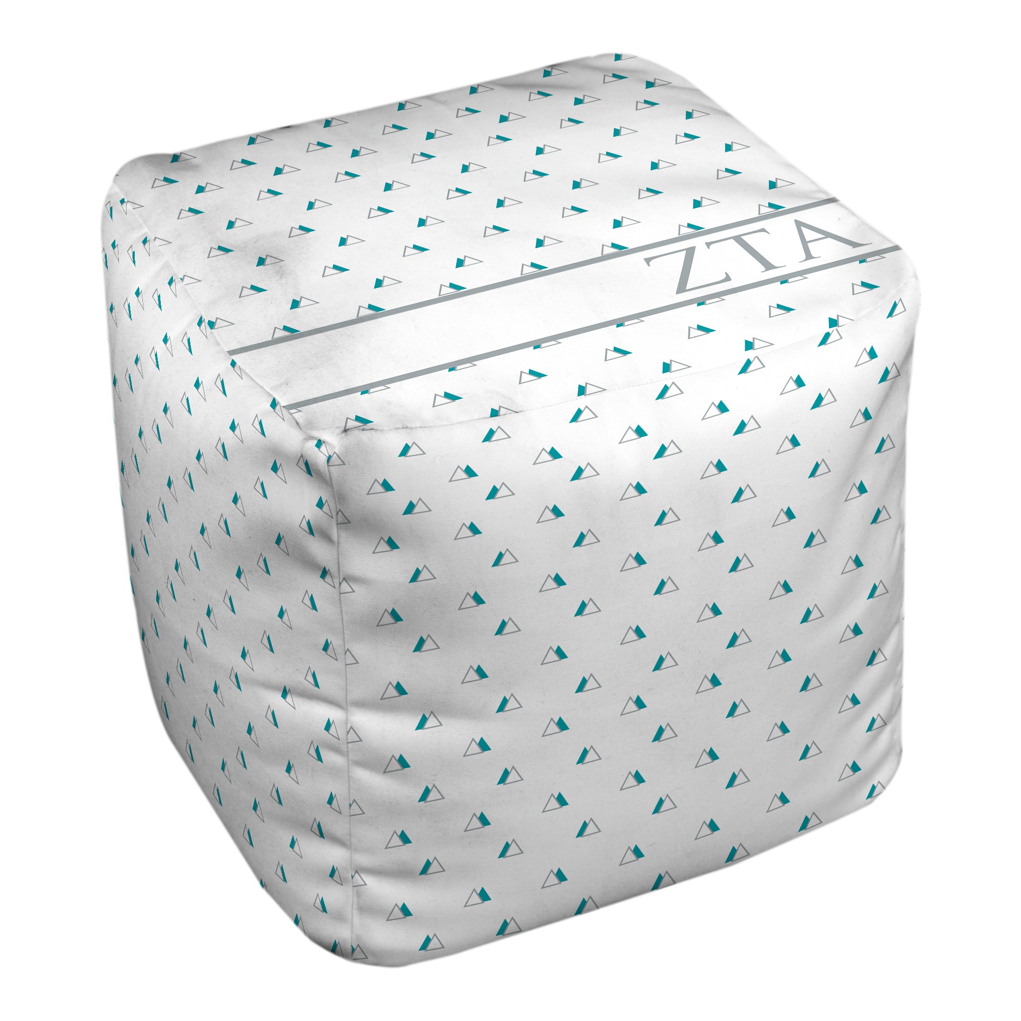 Zeta Tau Alpha Triangle Pattern 18x18x18 Ottoman