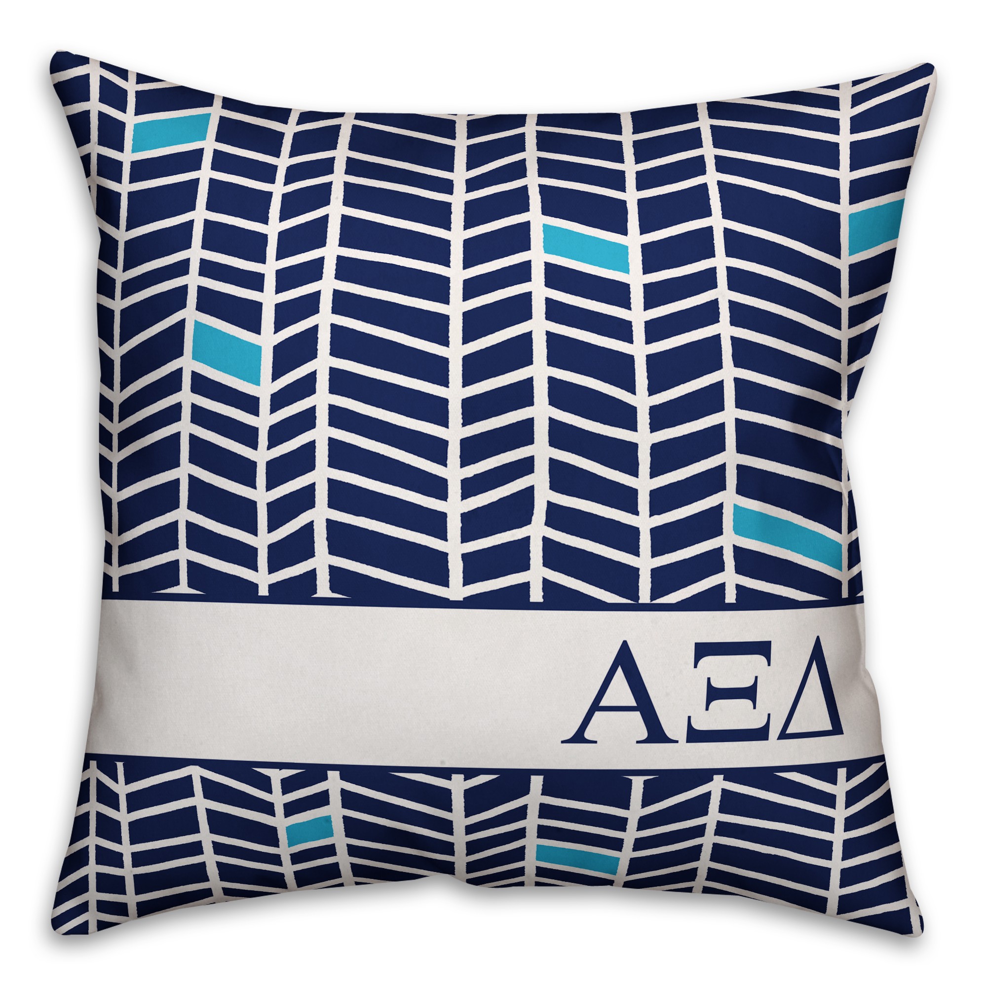 Alpha Xi Delta Chevron Pattern 18x18 Pillow