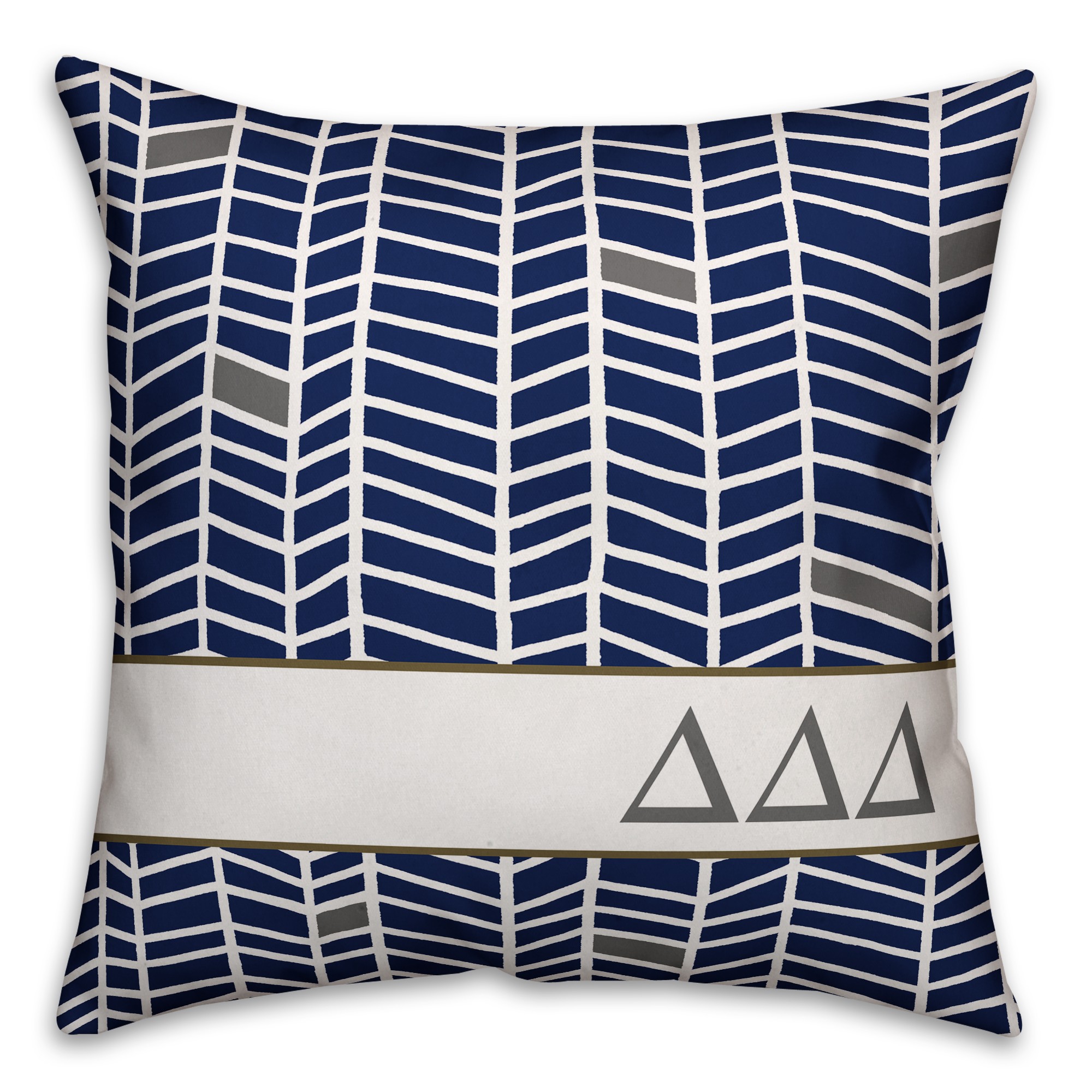 Delta Delta Delta Chevron Pattern 18x18 Pillow