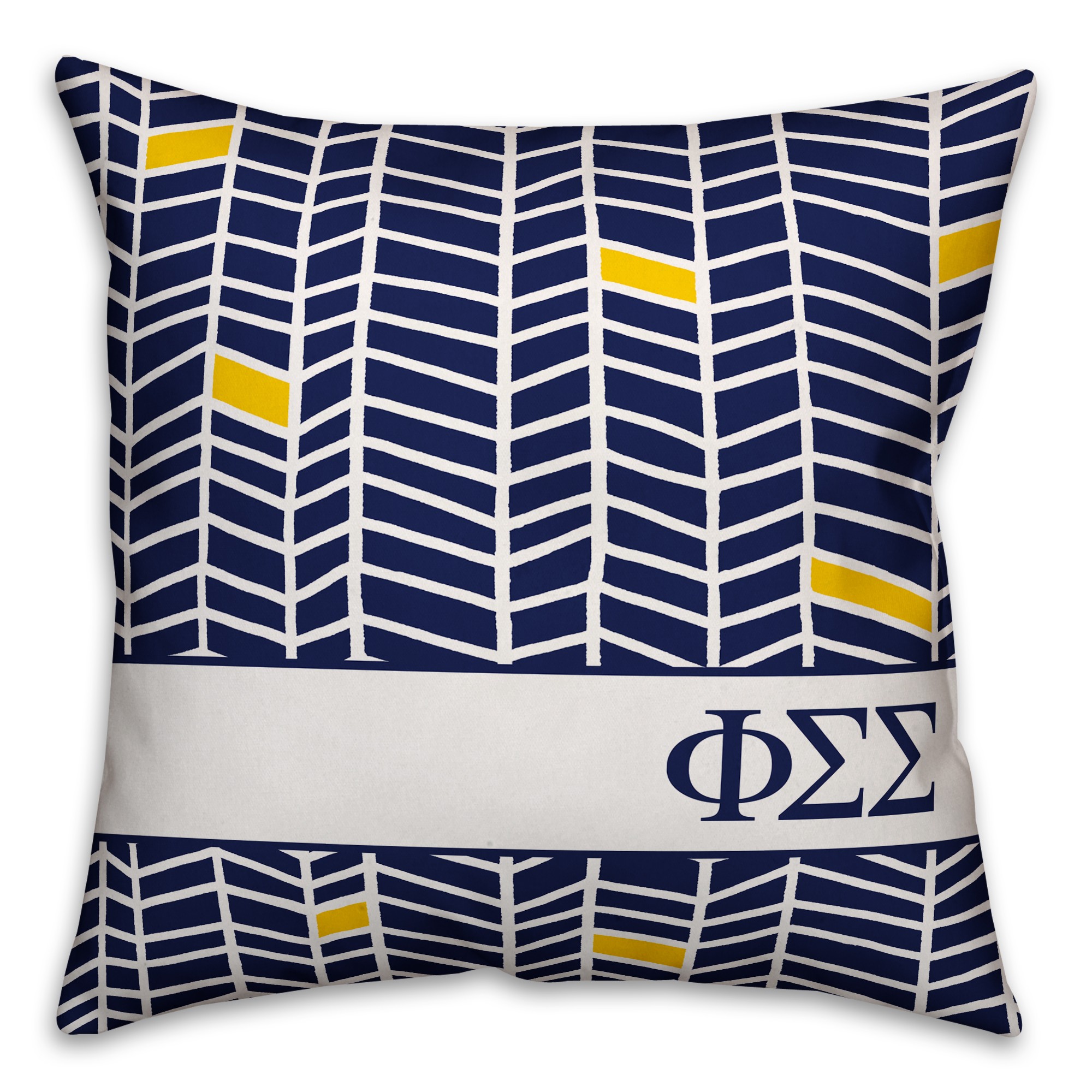 Phi Sigma Sigma Chevron Pattern 18x18 Pillow