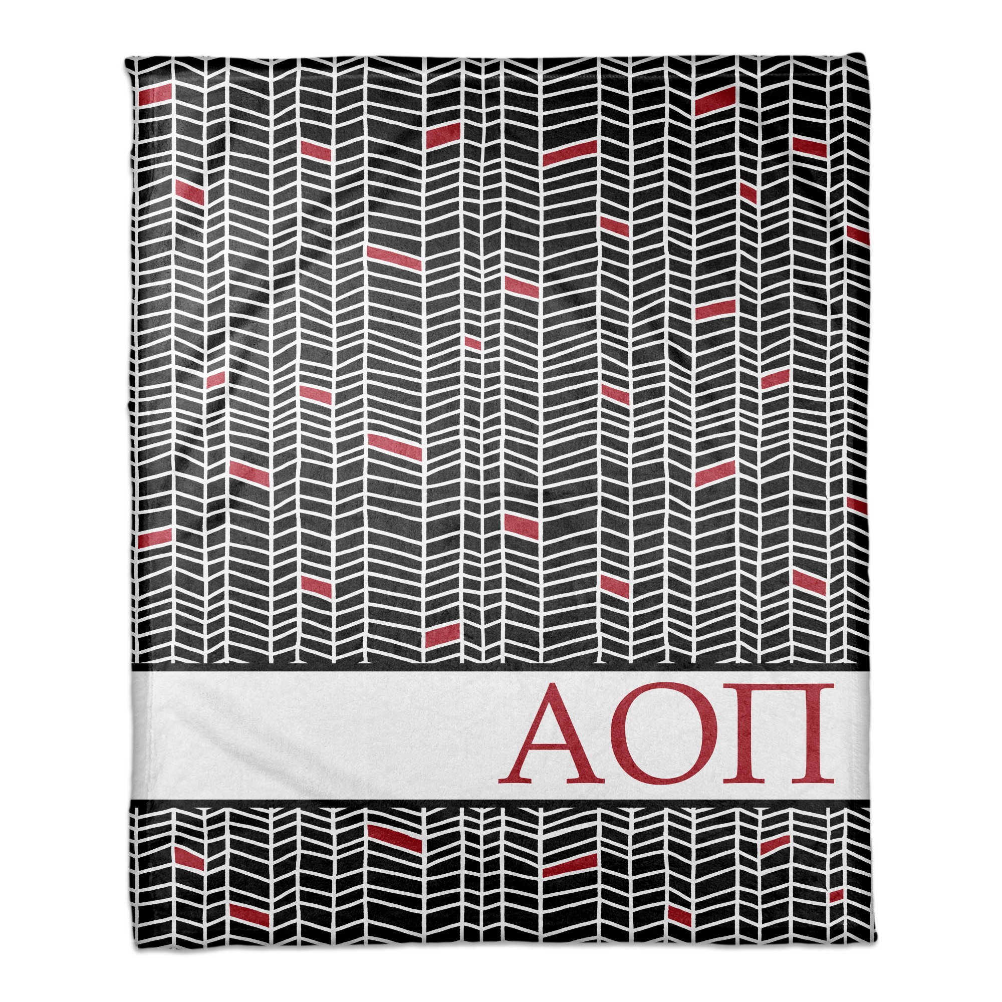 Alpha Omicron Pi Chevron Pattern 50x60 Throw Blanket