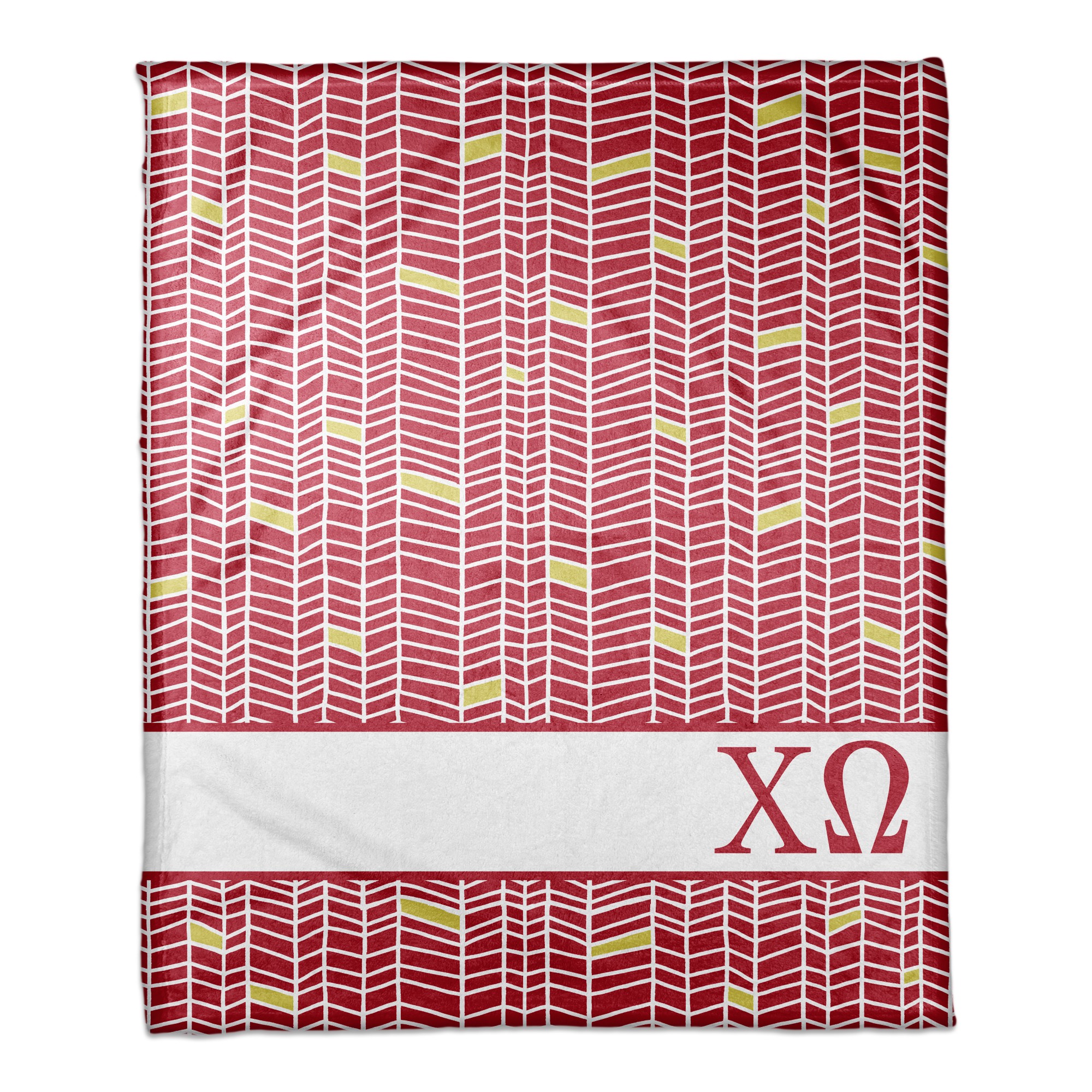 Chi Omega Chevron Pattern 50x60 Throw Blanket