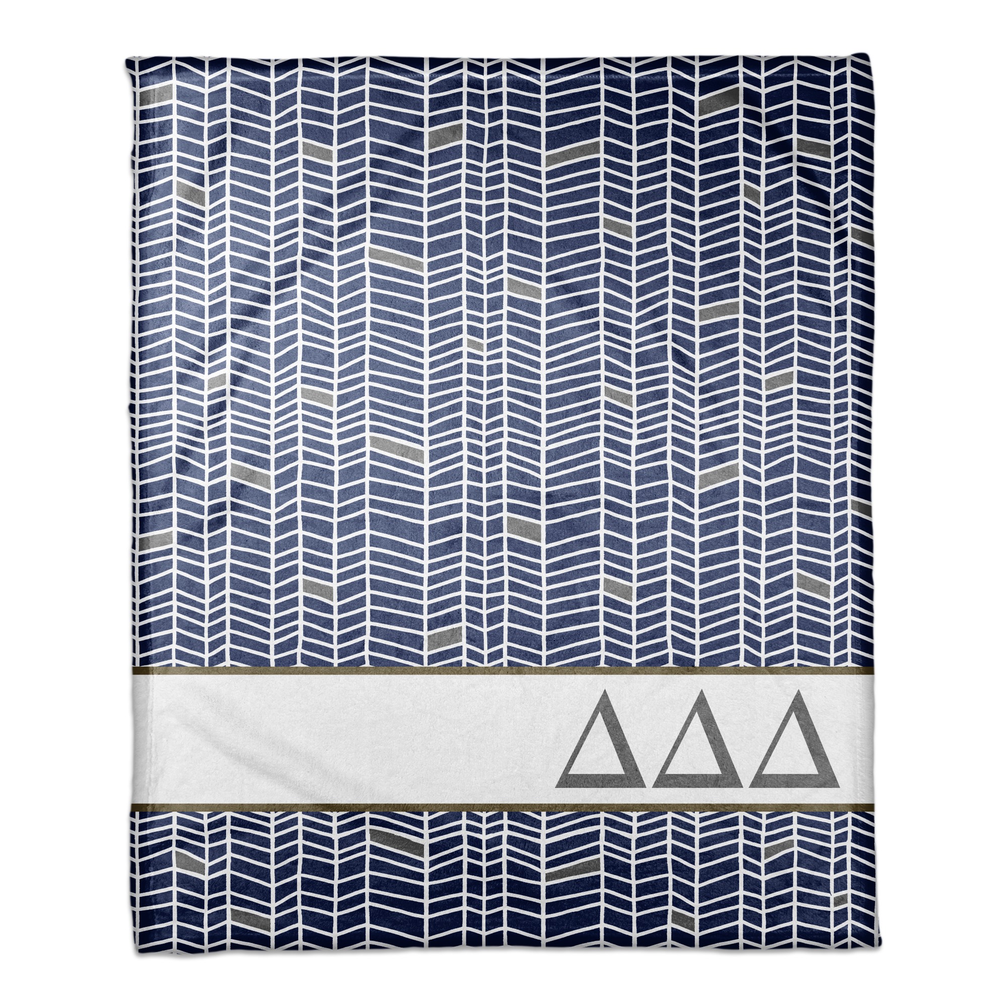 Delta Delta Delta Chevron Pattern 50x60 Throw Blanket