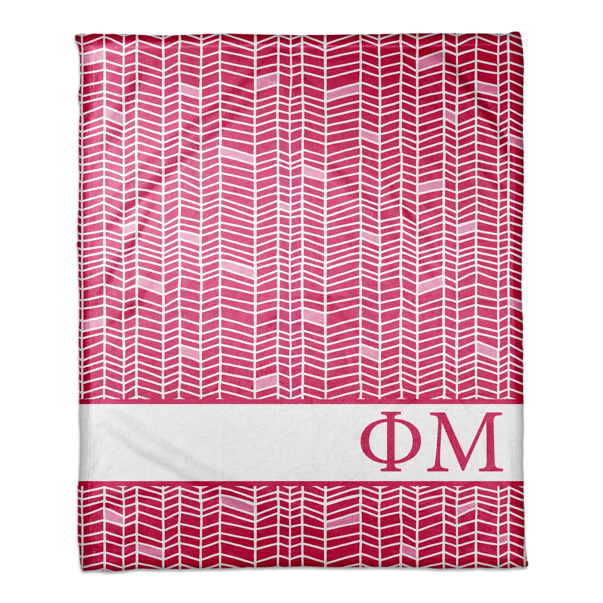 Phi Mu Chevron Pattern 50x60 Throw Blanket