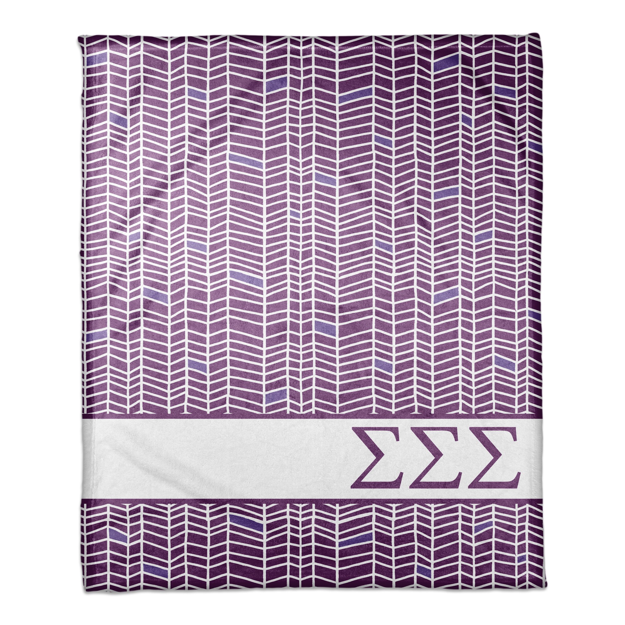 Sigma Sigma Sigma Chevron Pattern 50x60 Throw Blanket