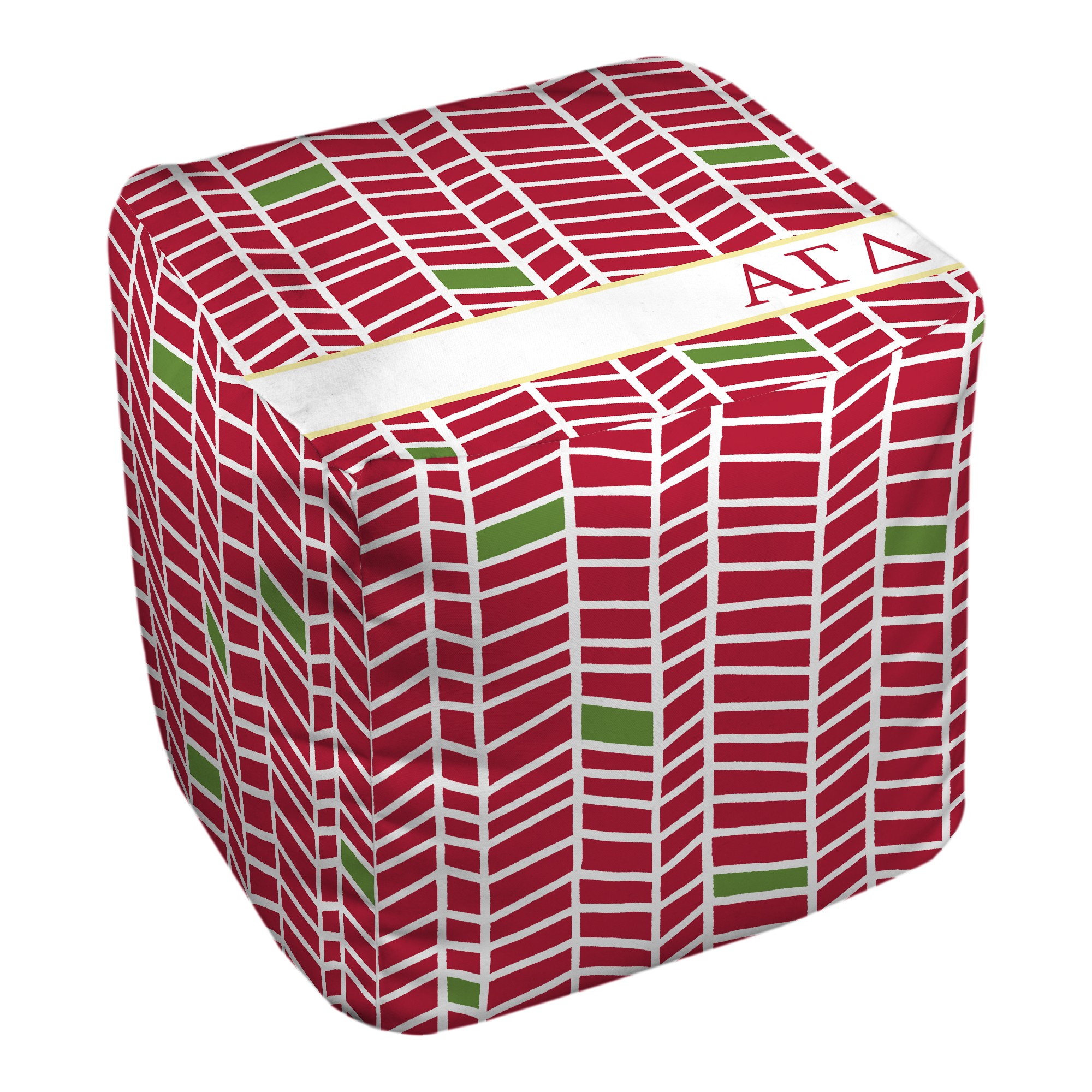 Alpha Gamma Delta Chevron Pattern 18x18x18 Ottoman
