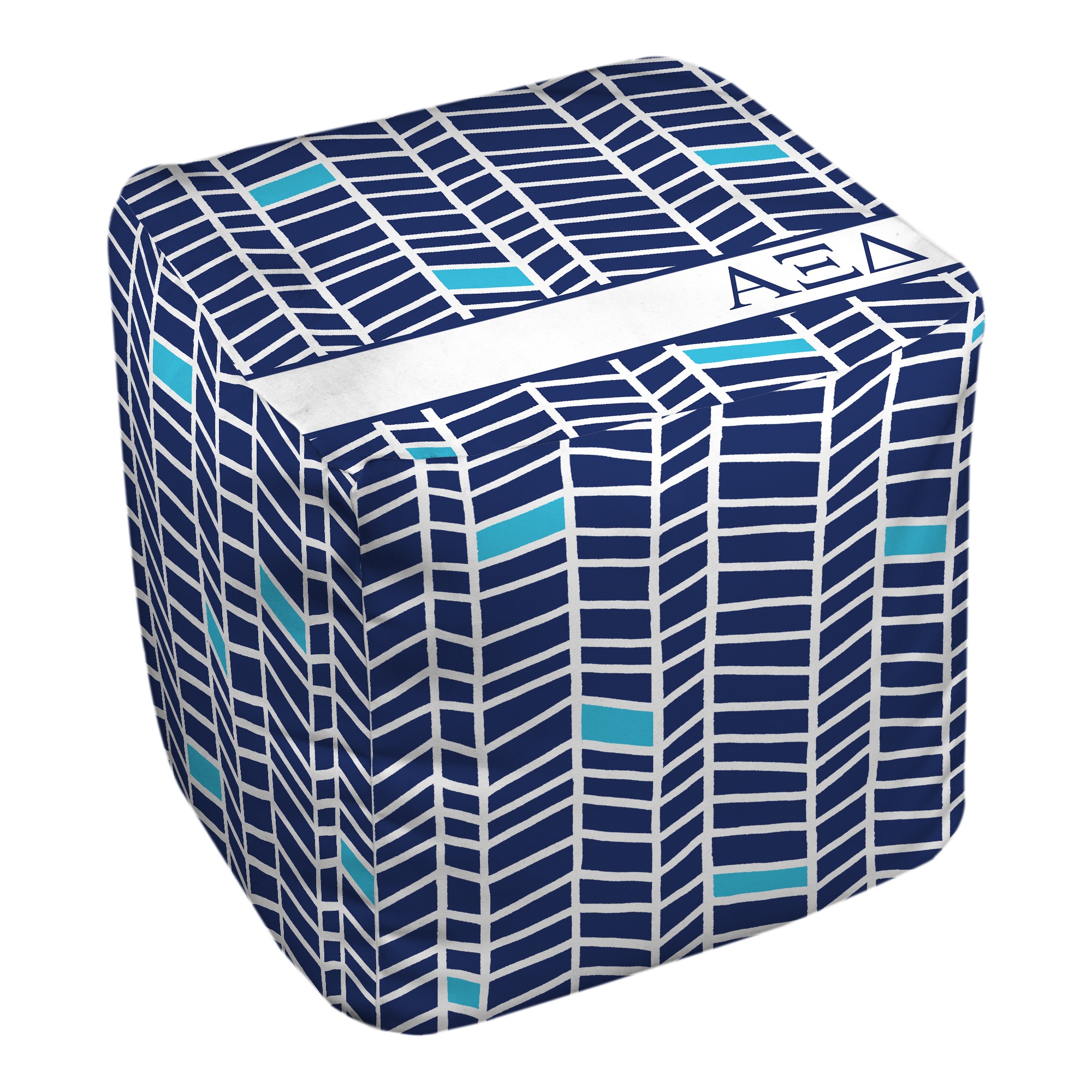 Alpha Xi Delta Chevron Pattern 18x18x18 Ottoman