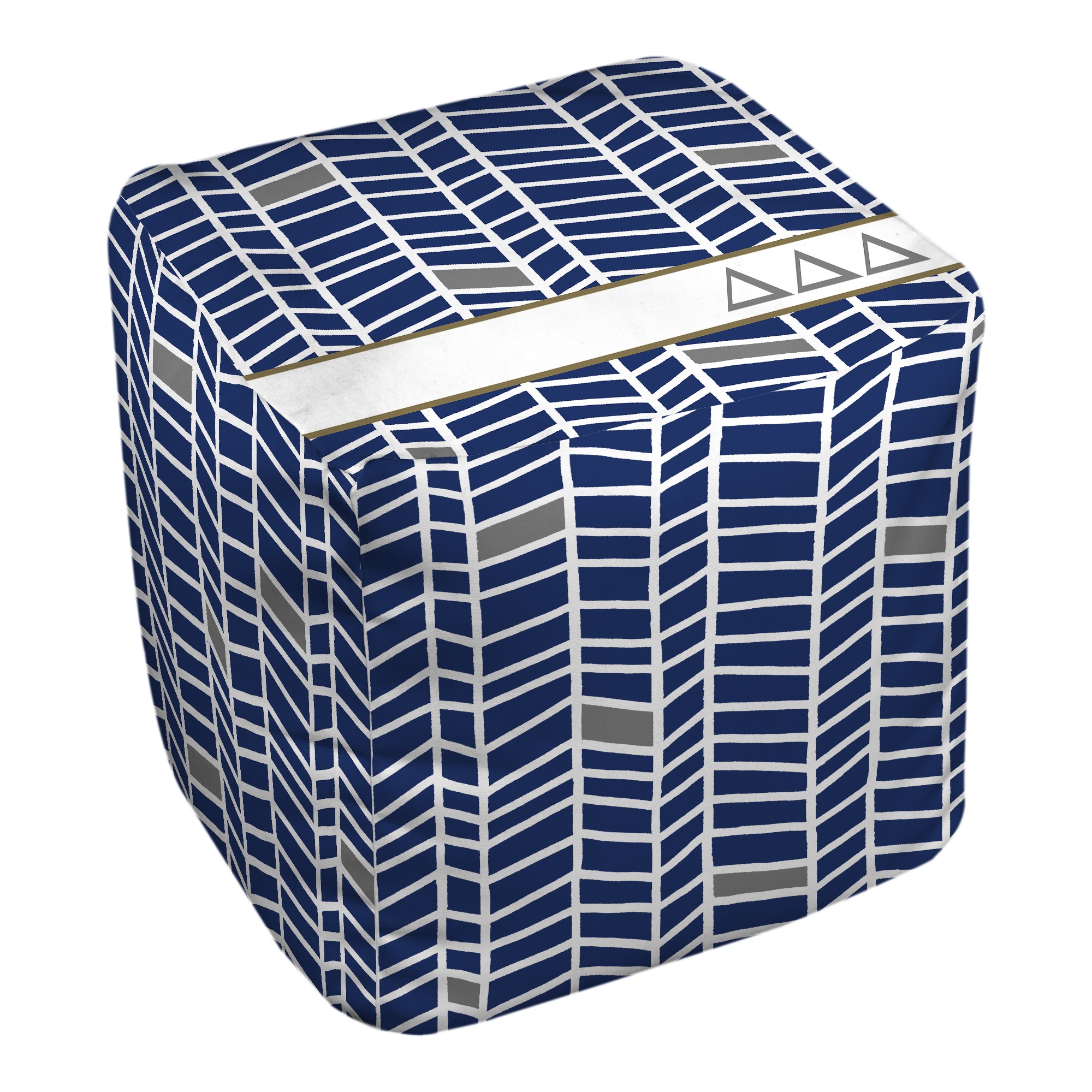 Delta Delta Delta Chevron Pattern 18x18x18 Ottoman