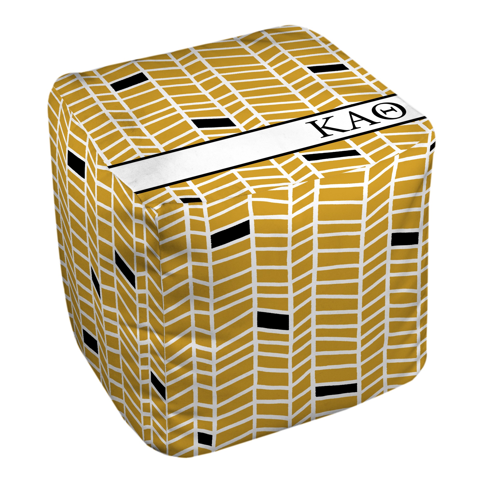 Kappa Alpha Theta Chevron Pattern 18x18x18 Ottoman