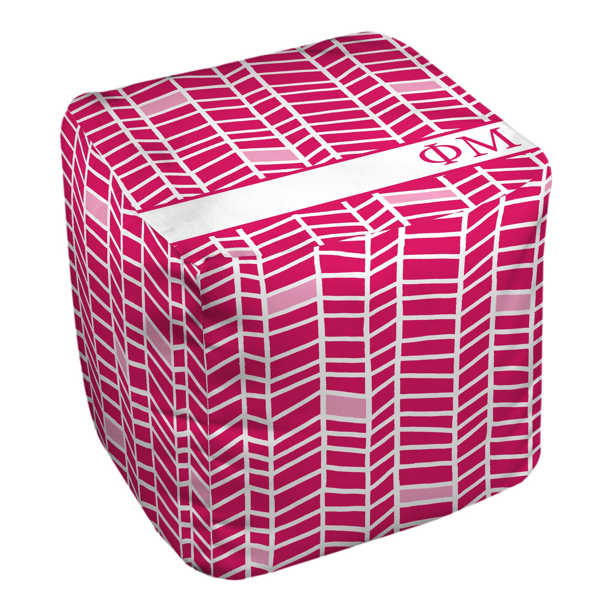 Phi Mu Chevron Pattern 18x18x18 Ottoman