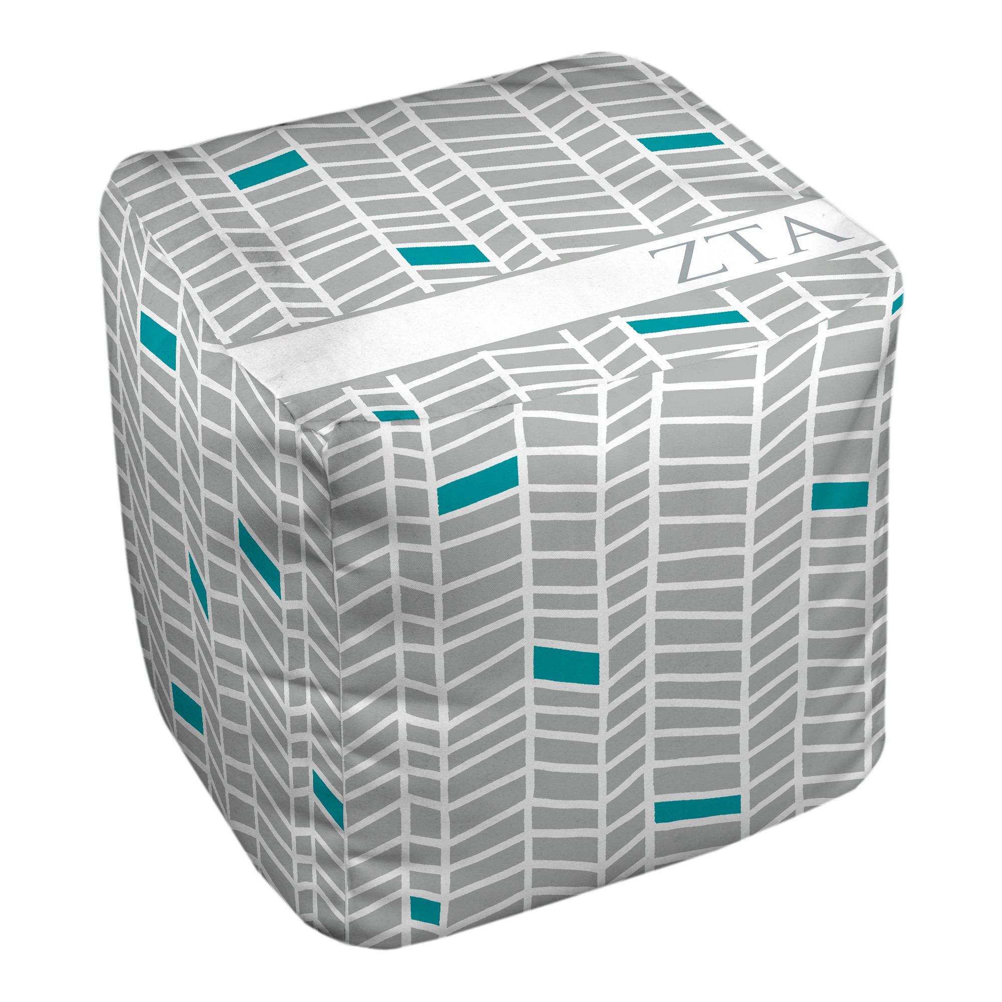 Zeta Tau Alpha Chevron Pattern 18x18x18 Ottoman