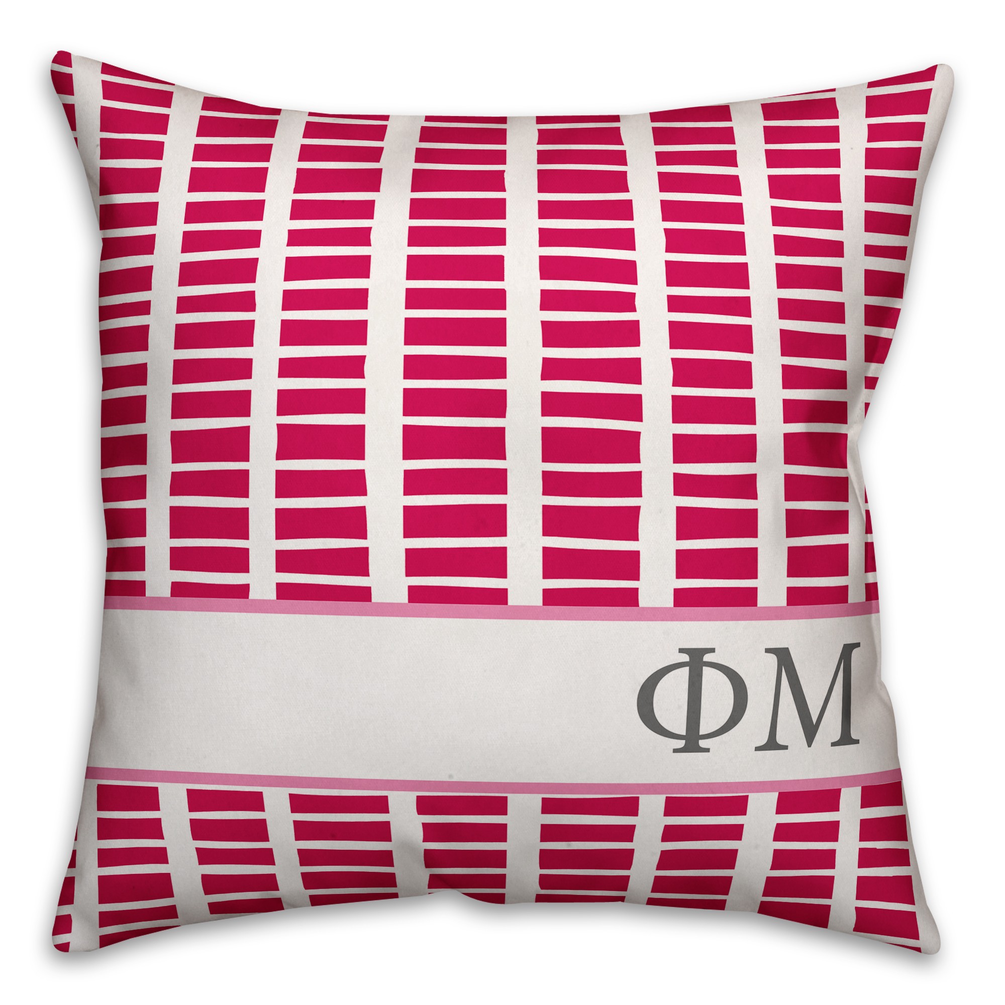 Phi Mu Square Pattern 18x18 Pillow