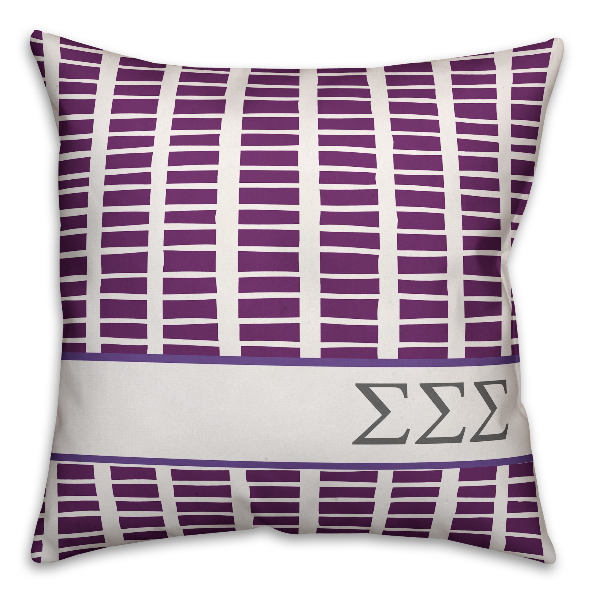 Sigma Sigma Sigma Square Pattern 18x18 Pillow