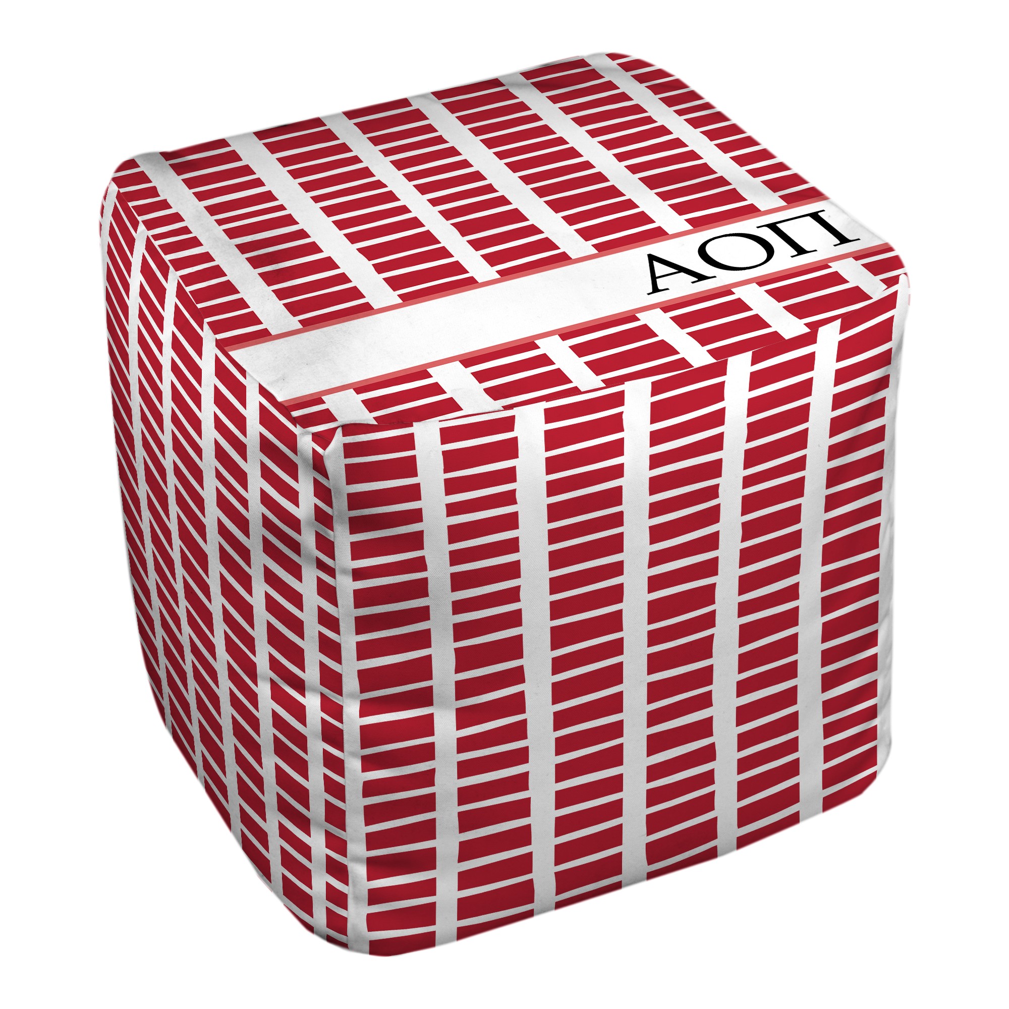 Alpha Omicron Pi Square Pattern 18x18x18 Ottoman