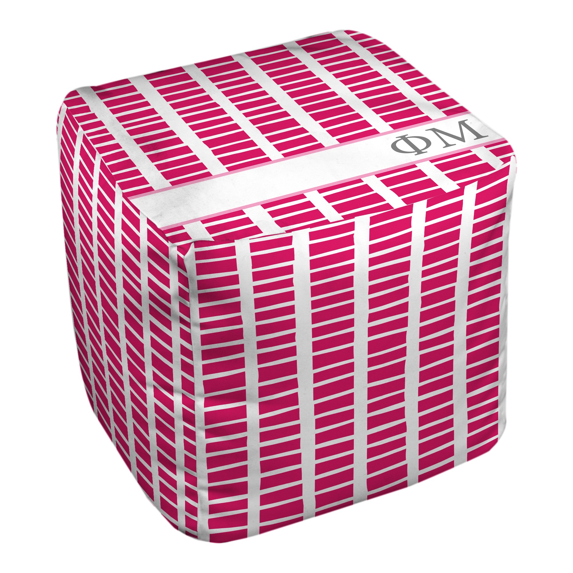 Phi Mu Square Pattern 18x18x18 Ottoman