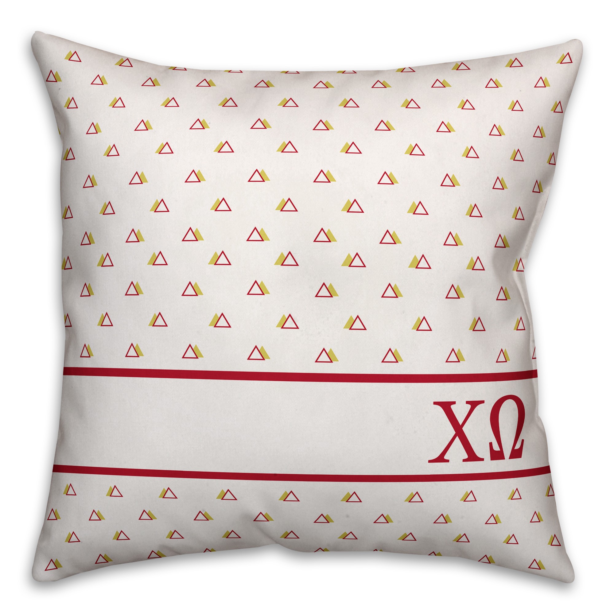 Chi Omega Triangle Pattern 18x18 Pillow