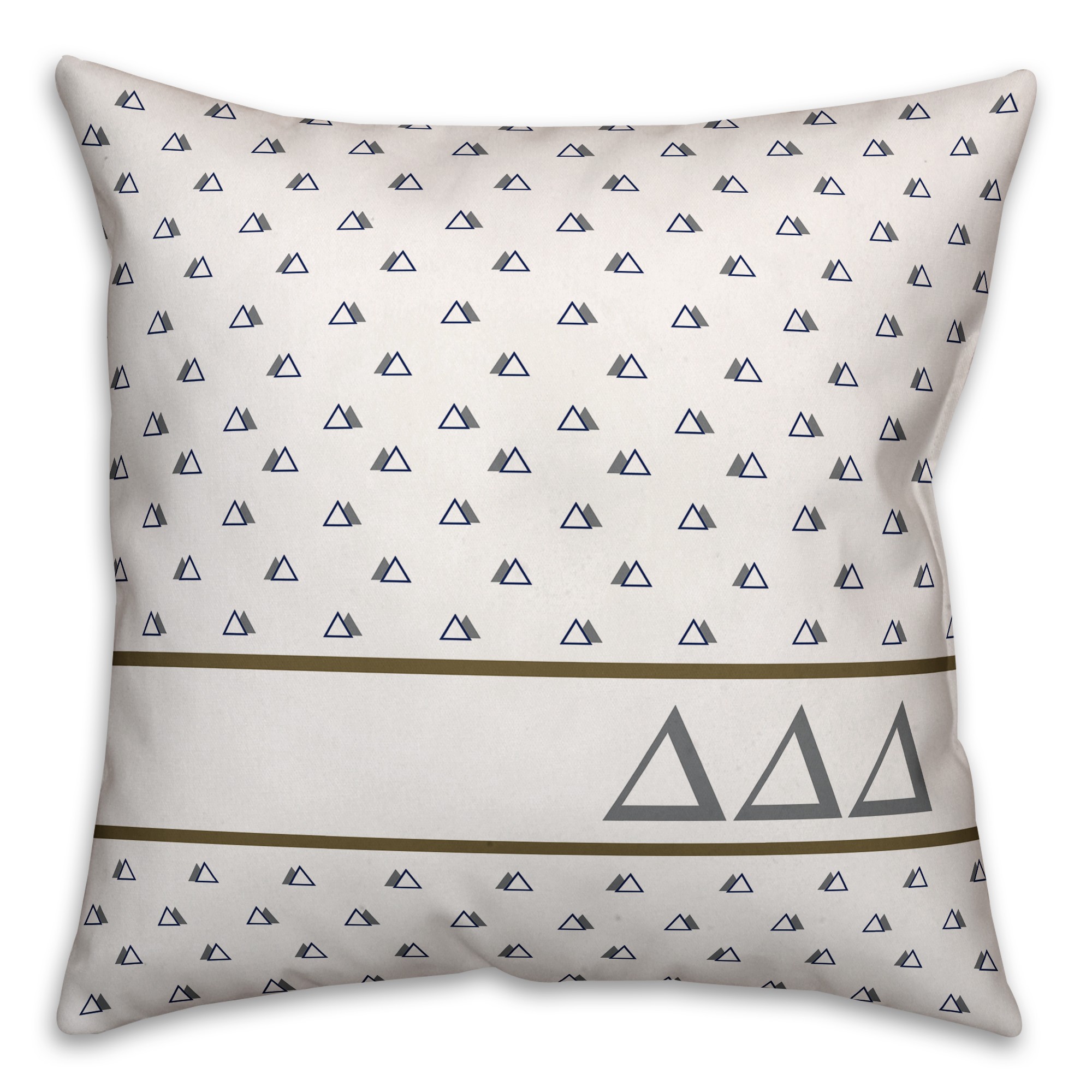 Delta Delta Delta Triangle Pattern 18x18 Pillow