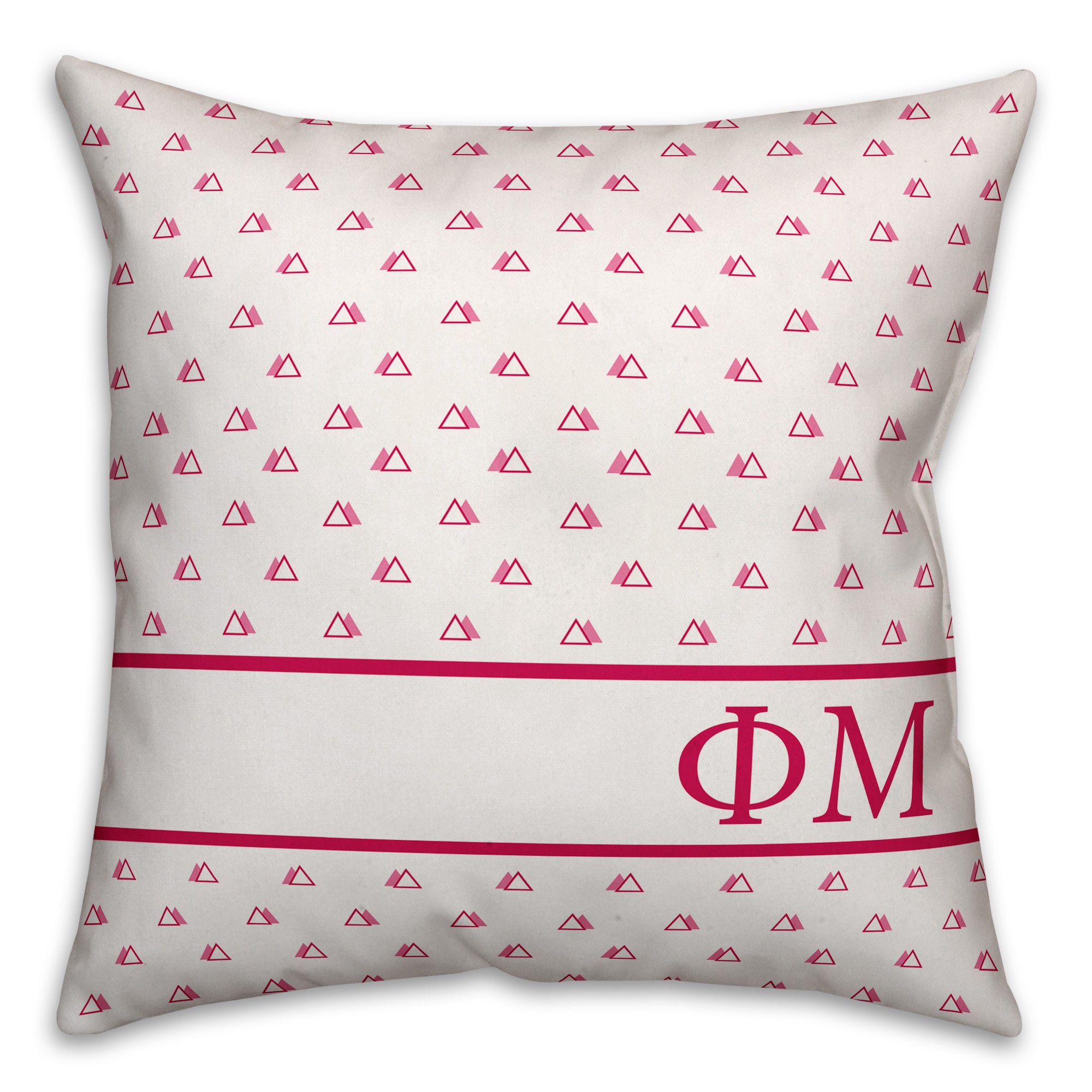 Phi Mu Triangle Pattern 18x18 Pillow
