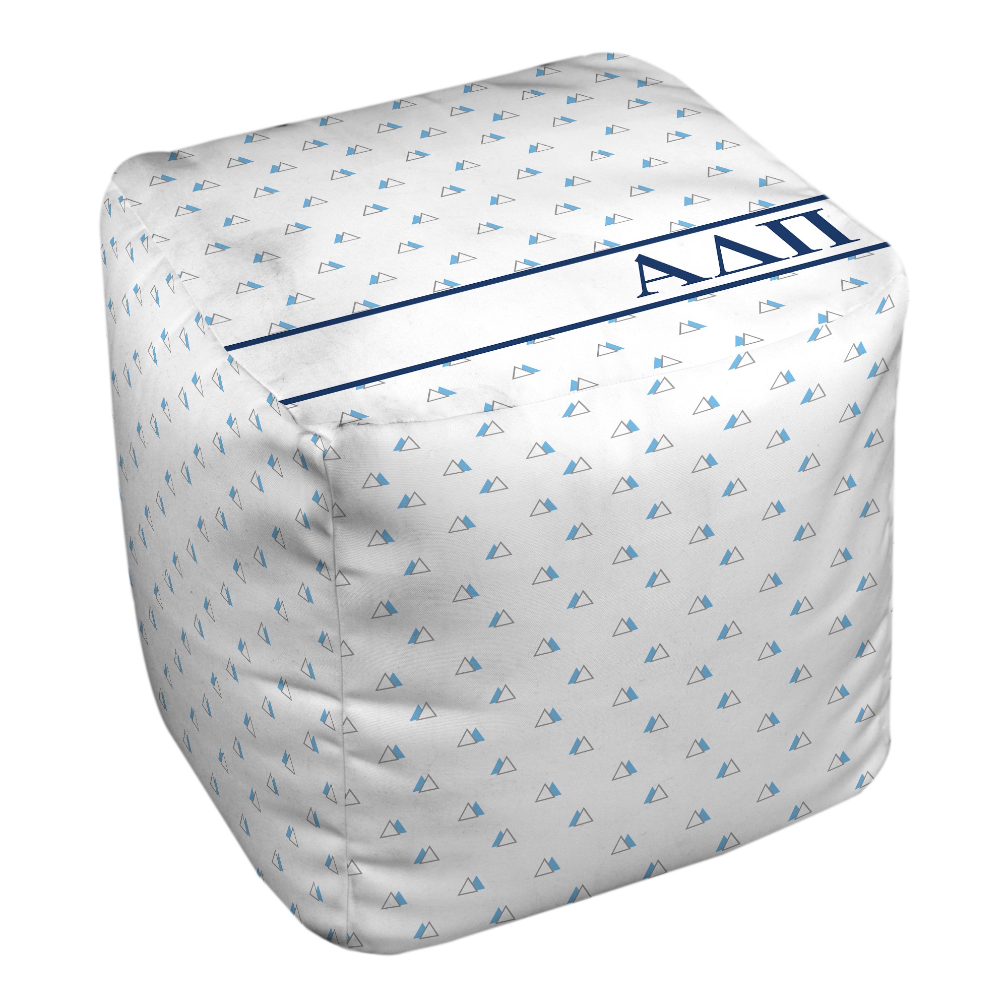 Alpha Delta Pi Triangle Pattern 18x18x18 Ottoman