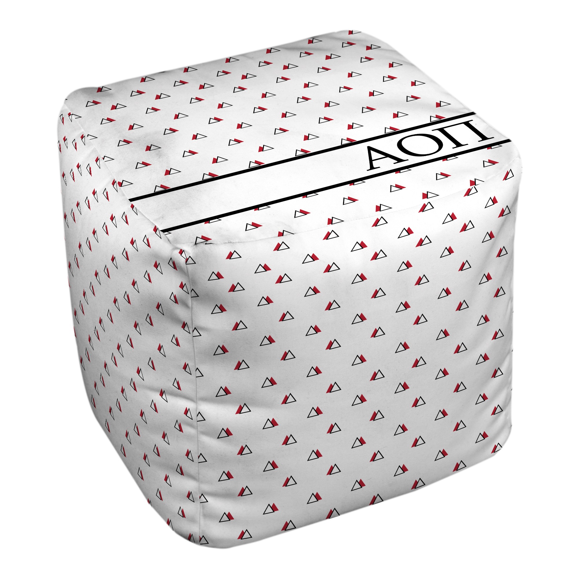 Alpha Omicron Pi Triangle Pattern 18x18x18 Ottoman