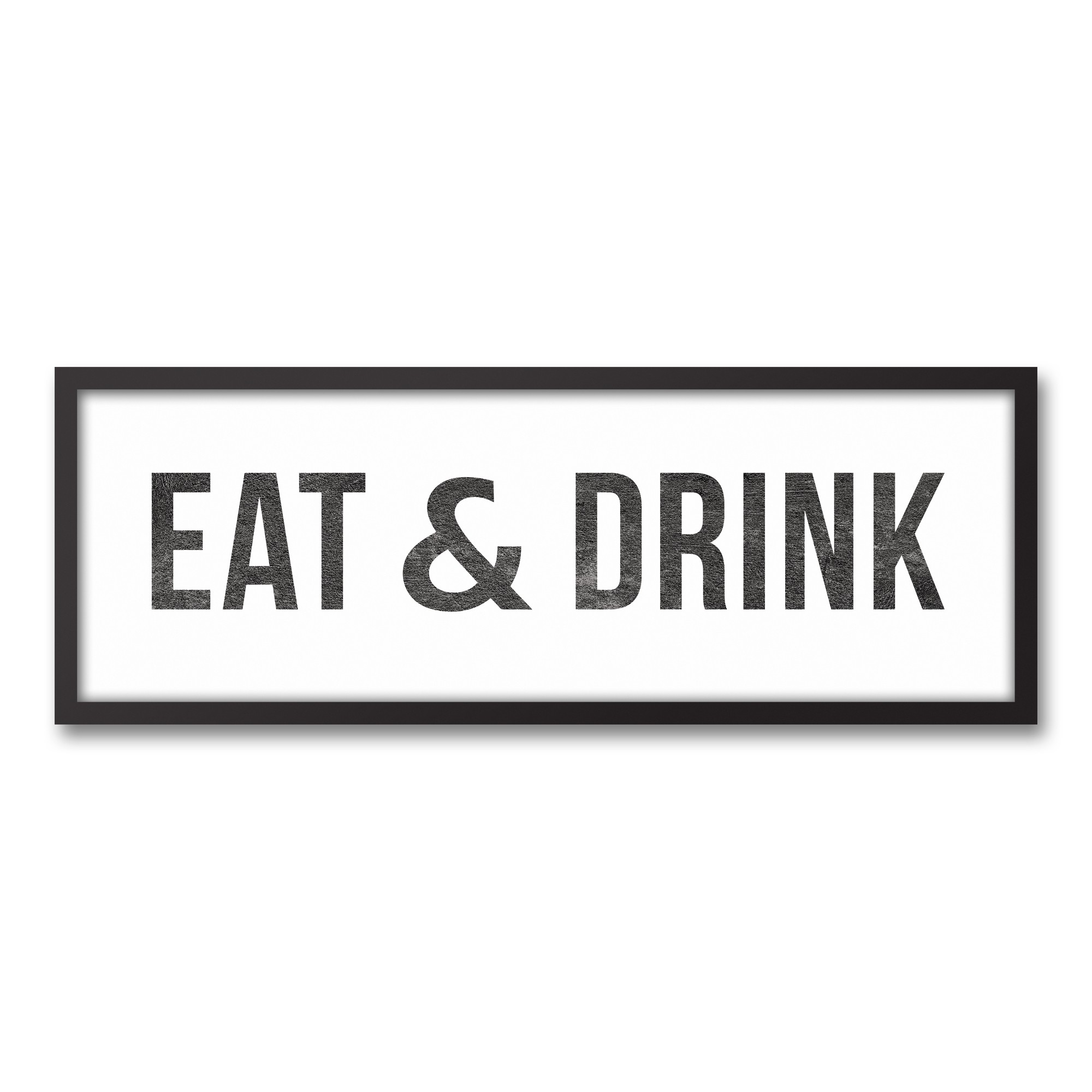 Eat & Drink 12x36 Black Framed Canvas
