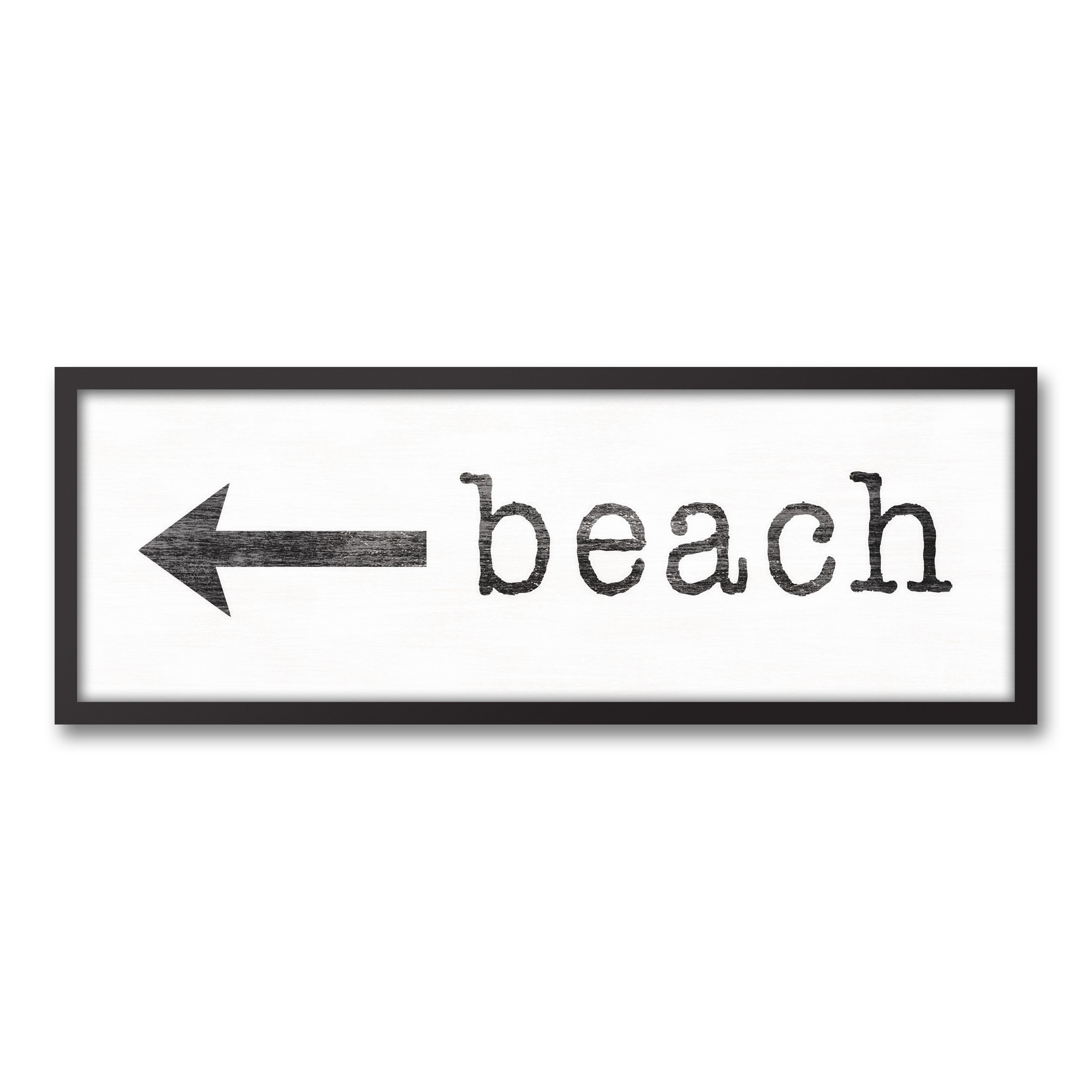 Beach This Way 12x36 Black Framed Canvas