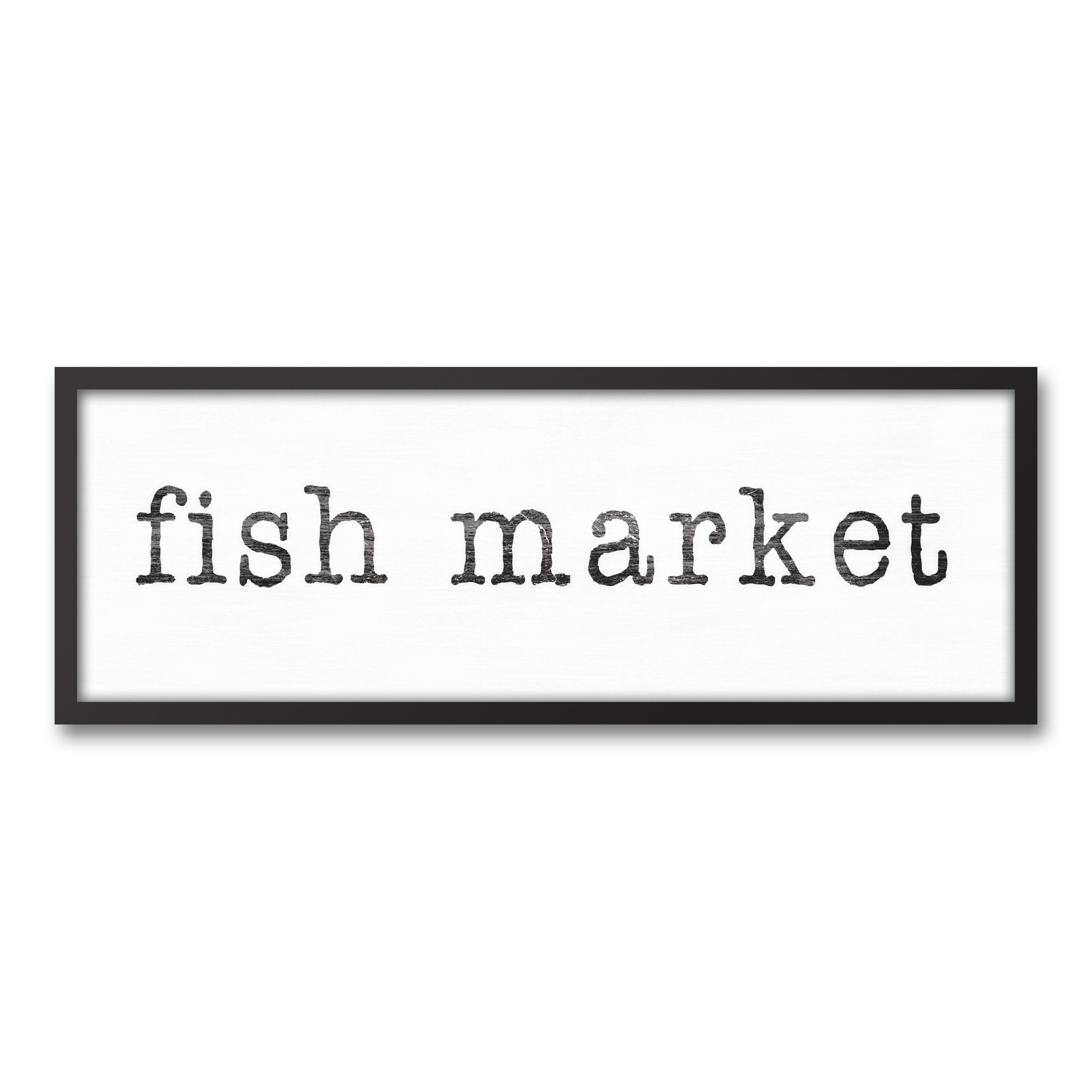 Fish Market 12x36 Black Framed Canvas