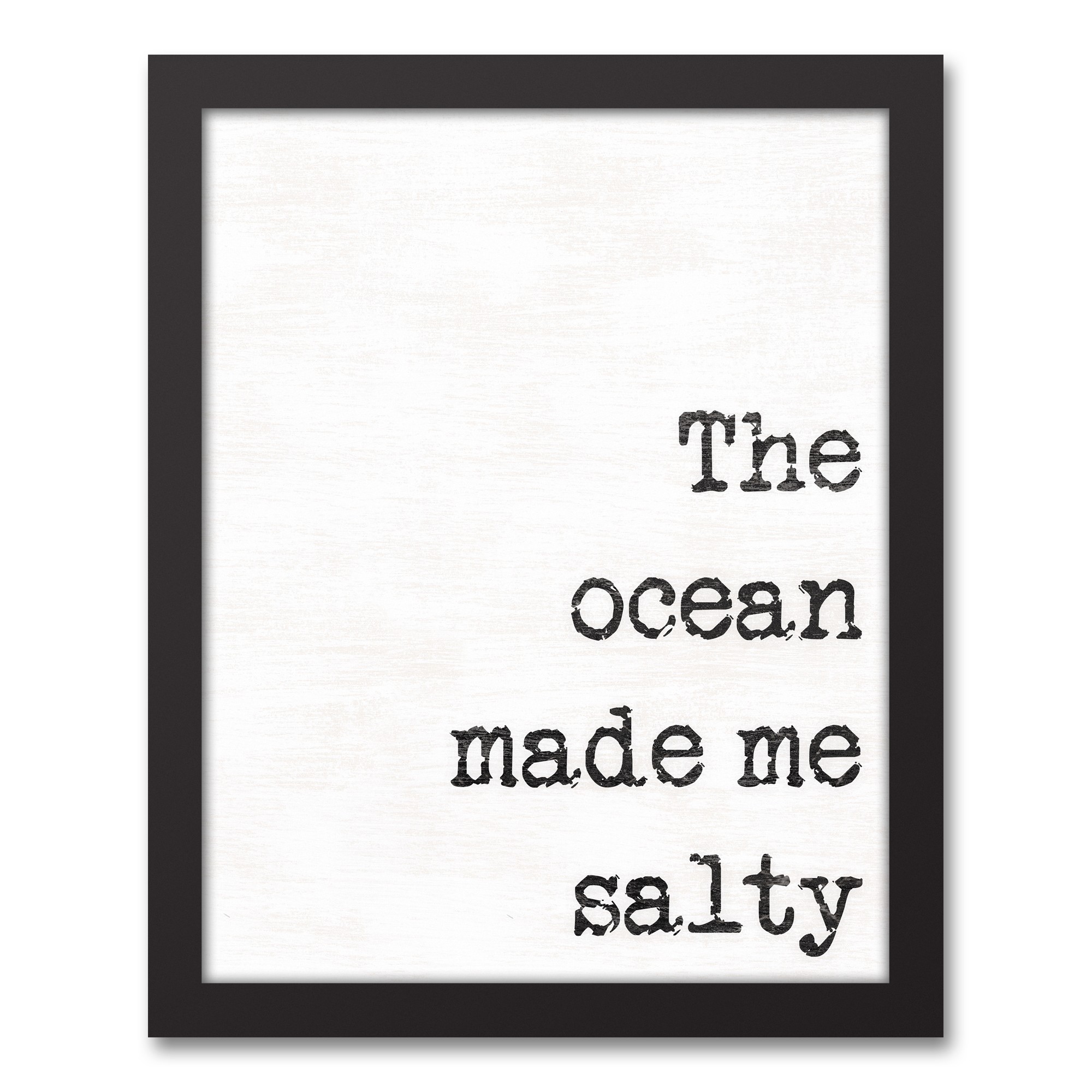 The Ocean Made Me Salty 11x14 Black Framed Canvas