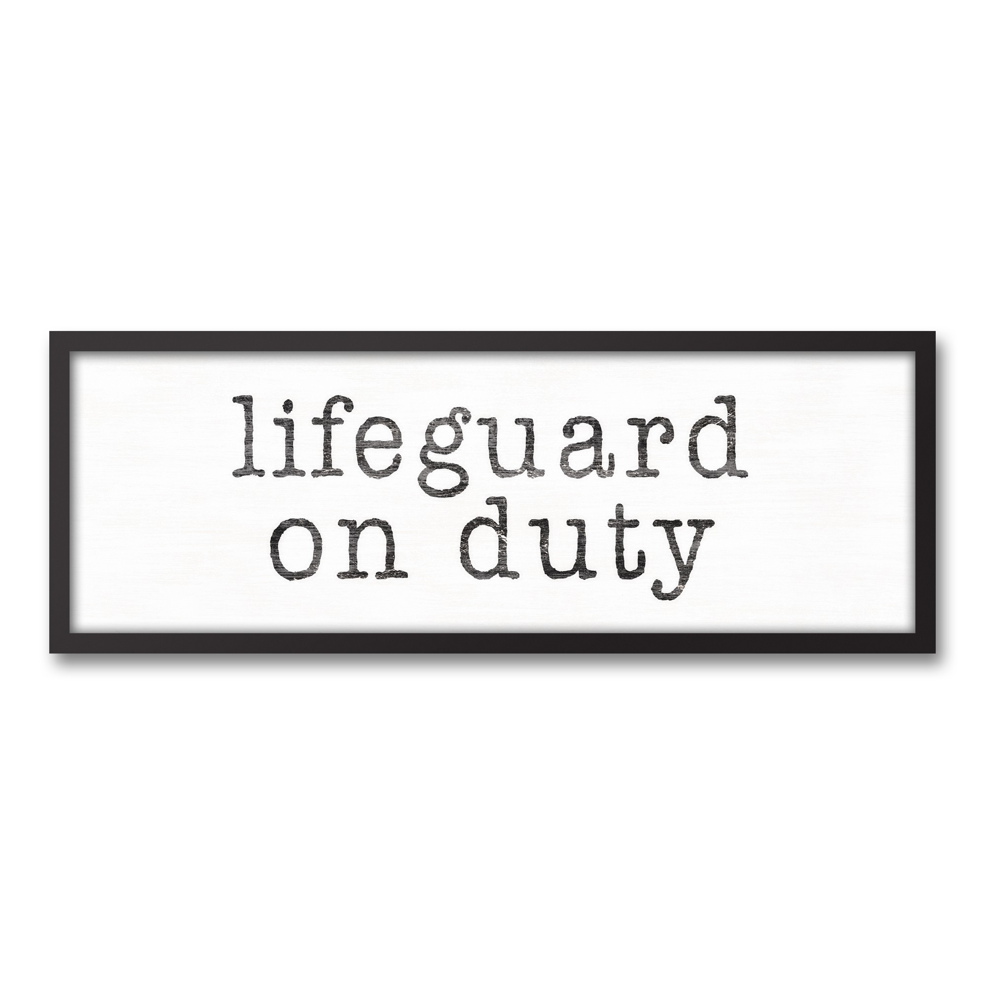 Lifeguard on Duty 12x36 Black Framed Canvas