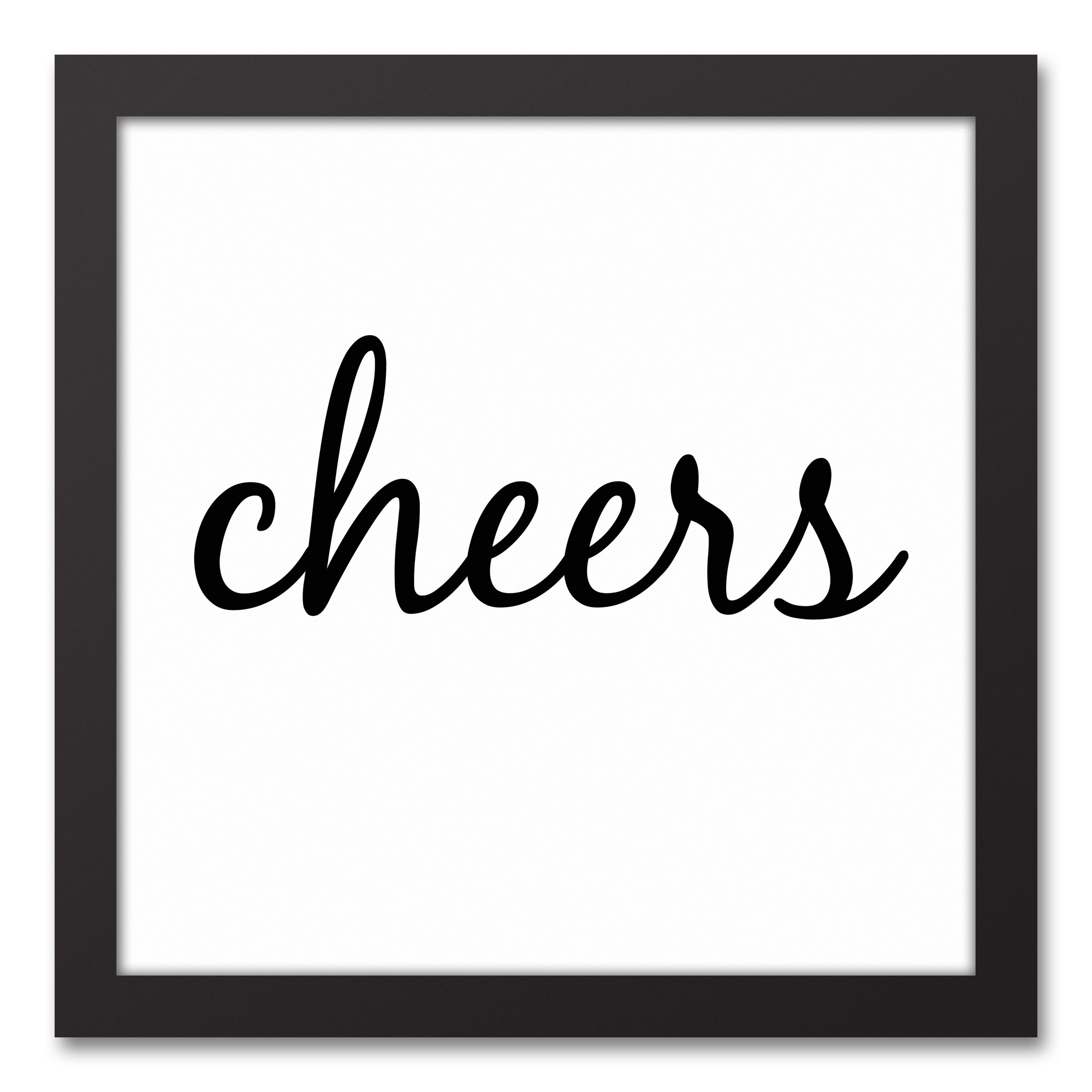 Cheers 12x12 Black Framed Canvas