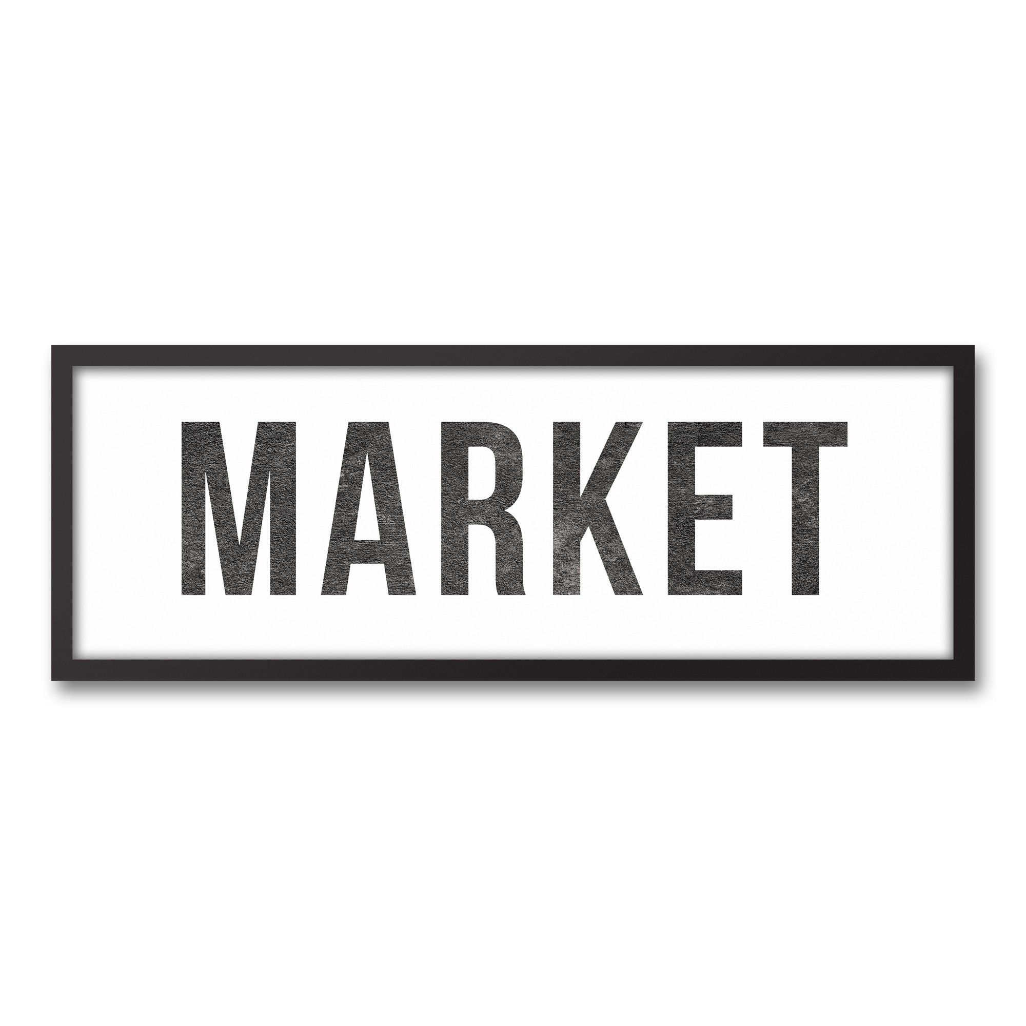 Market 12x36 Black Framed Canvas