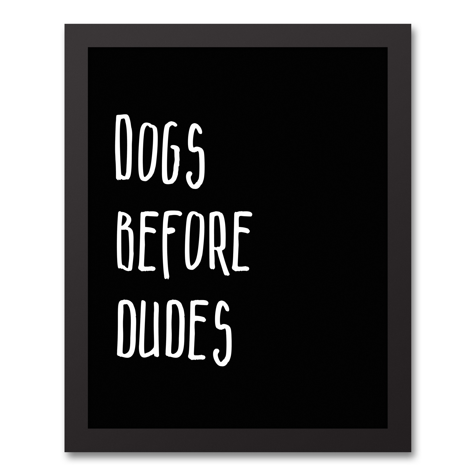 Dogs Before Dudes 11x14 Black Framed Canvas