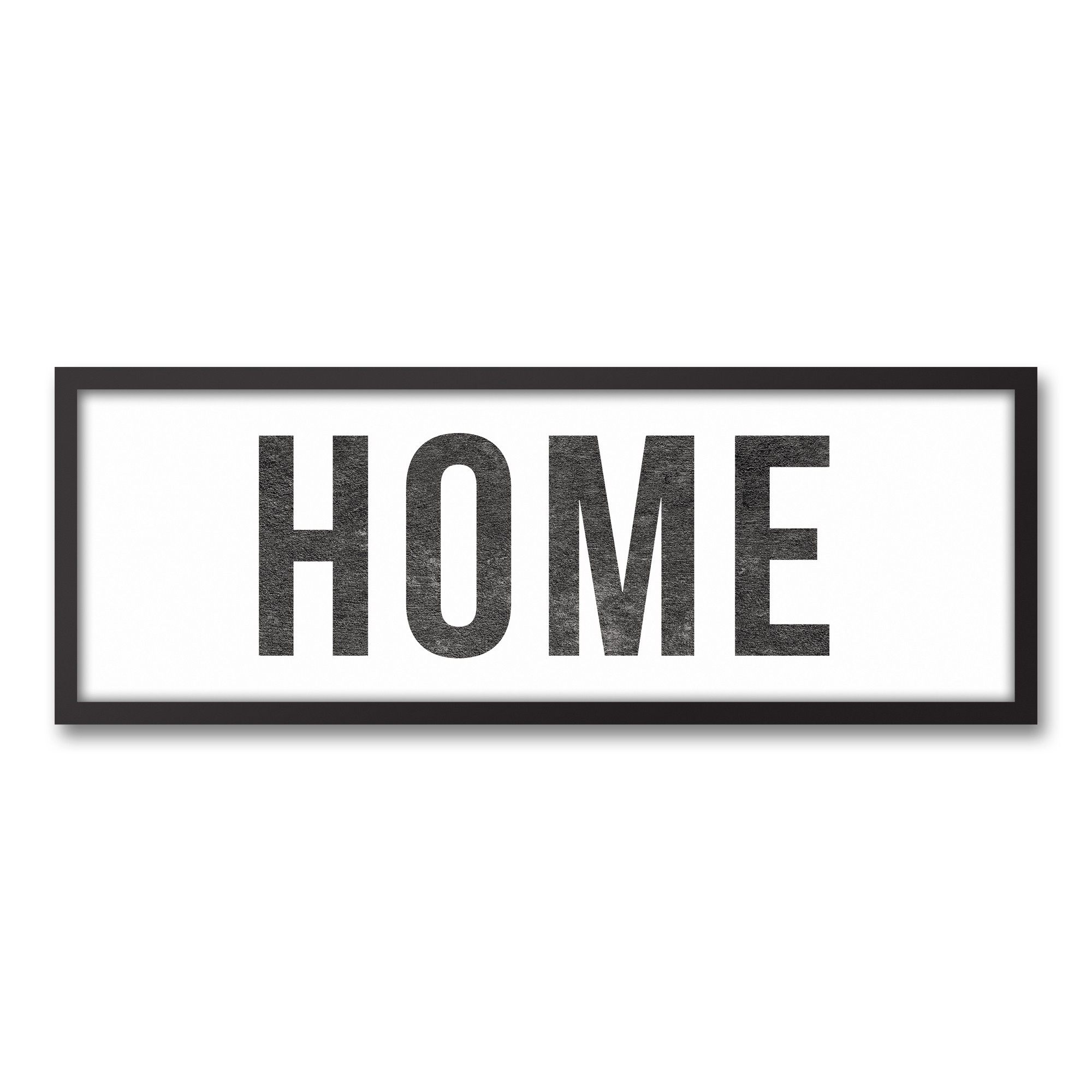 Home 12x36 Black Framed Canvas