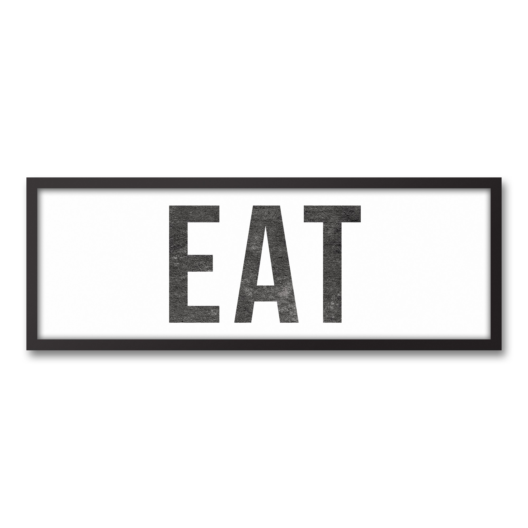 Eat 12x36 Black Framed Canvas