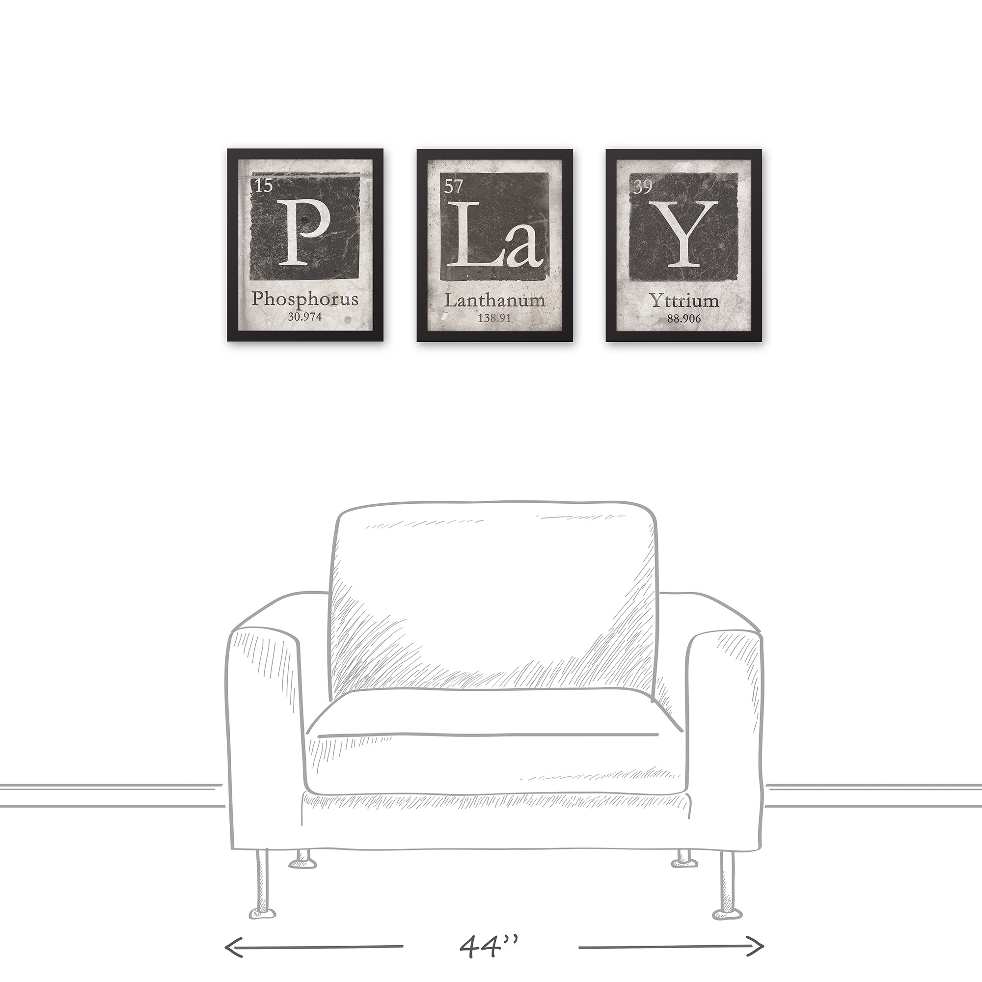 PLaY Elements 11x14 Black Framed Canvas Set