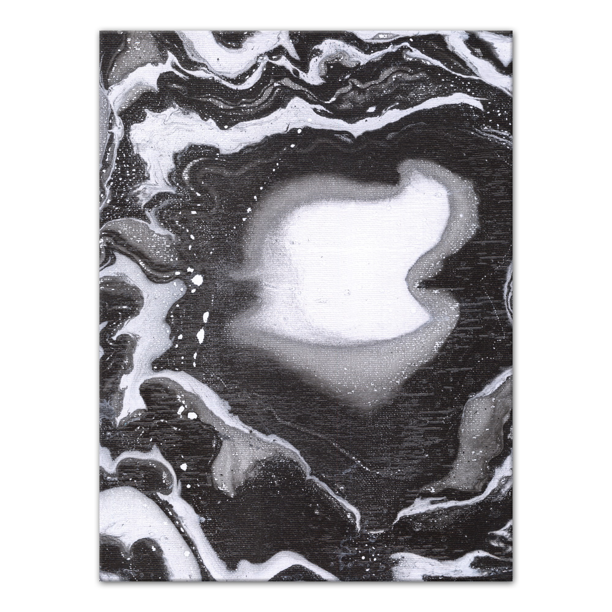 Black and White Marble Swirl 30x40 Canvas
