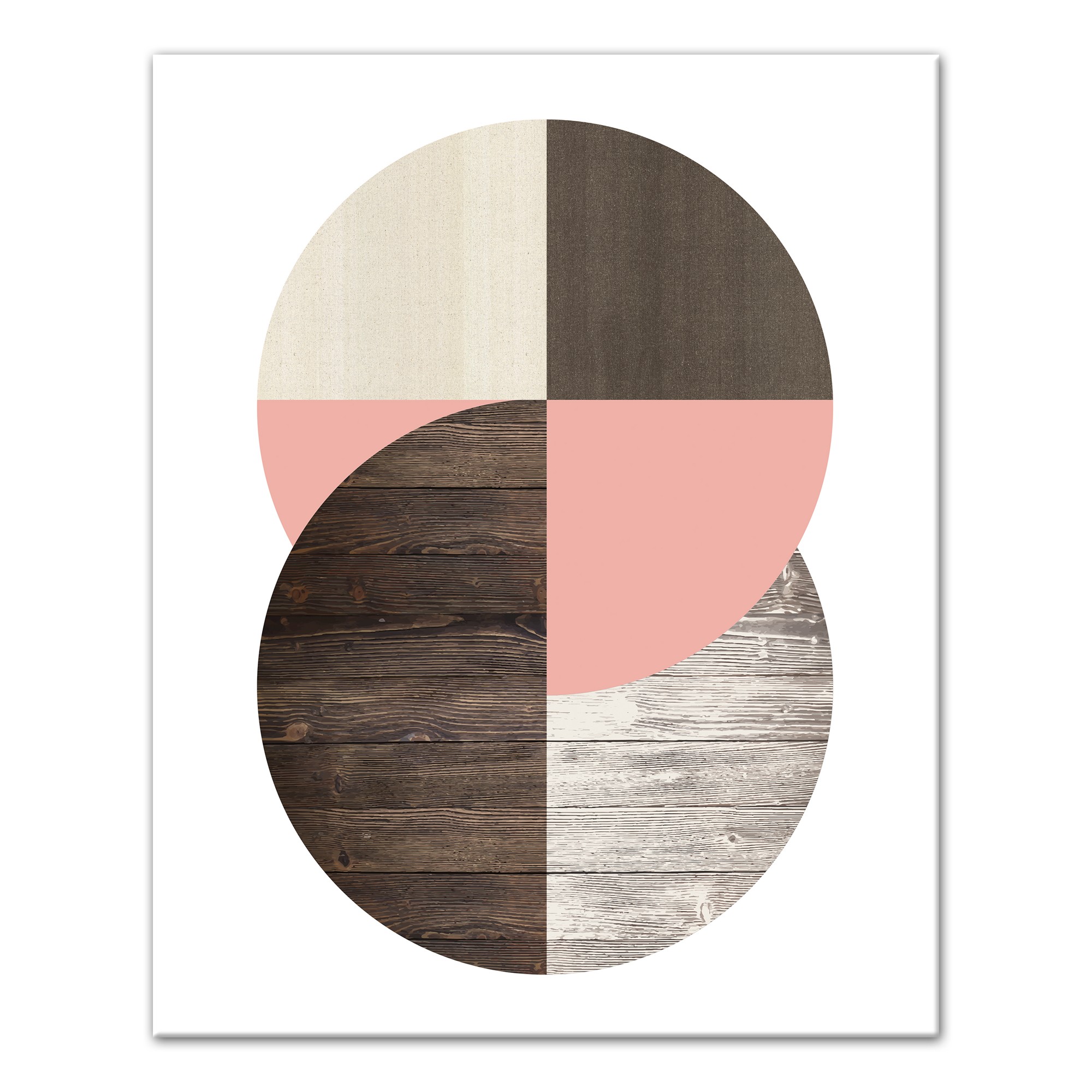 Pink and Cream Mod Circles 16x20 Canvas